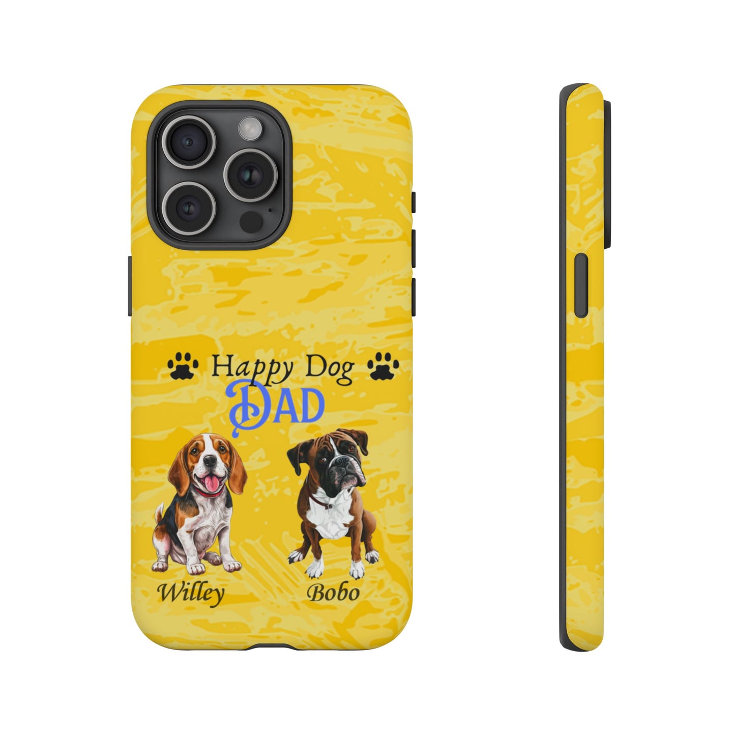 Happy Dog Dad - Personalized - Whimsical Phone Cases - Father's Day