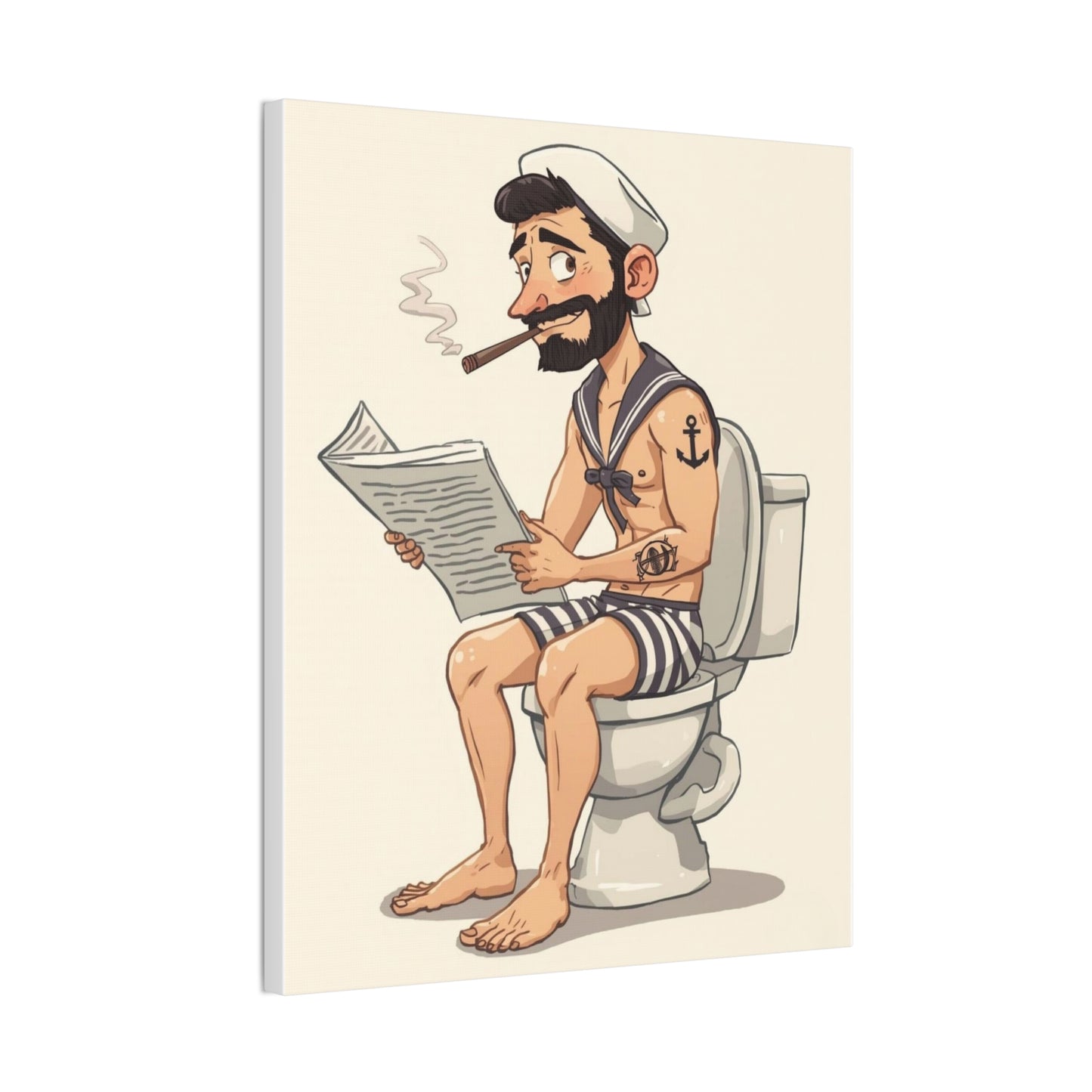Sailor on the can - Canvas Stretched, 0.75" - Wall Art 2026 - Bathroom Humor