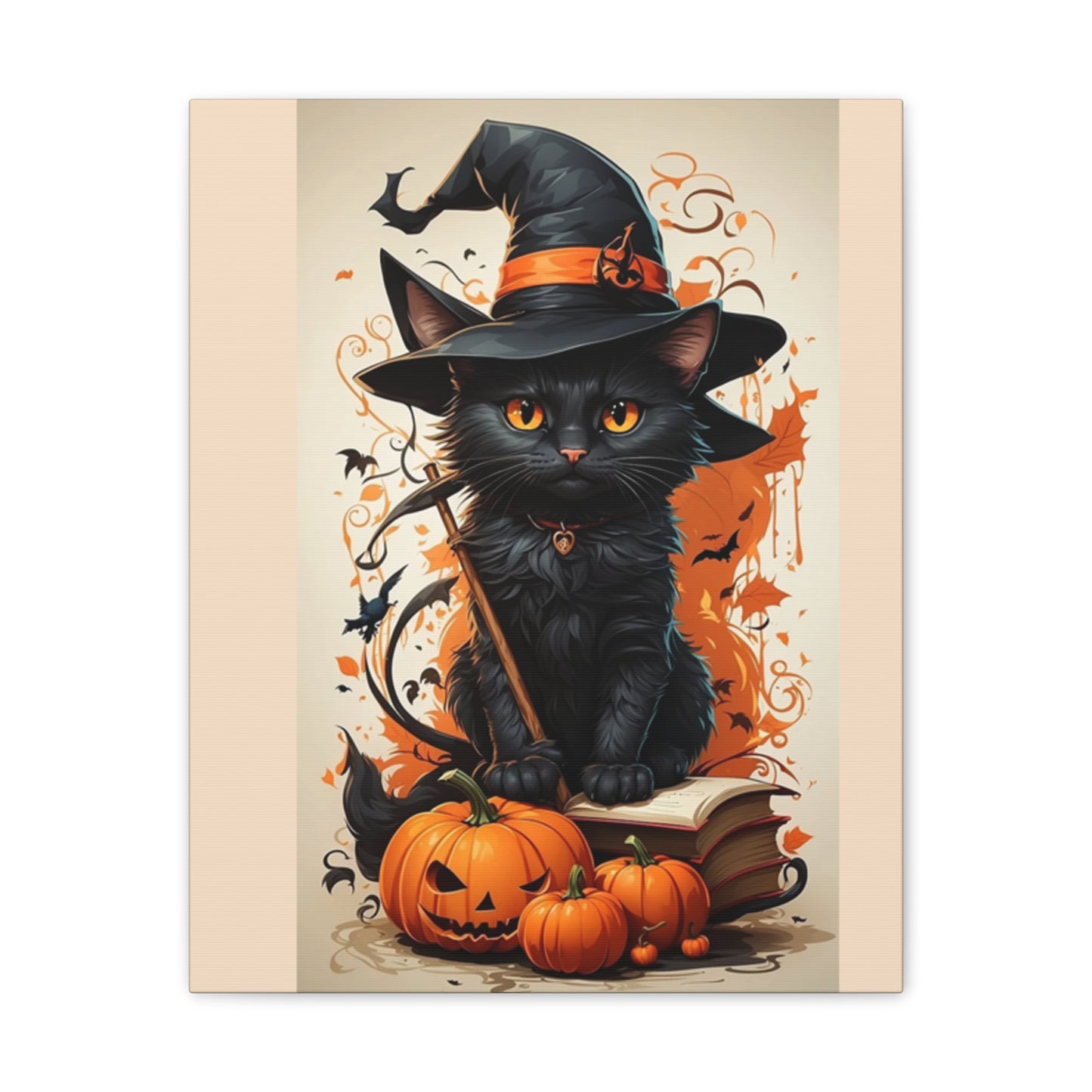 Black Cat - Canvas Stretched, 0.75" - Halloween