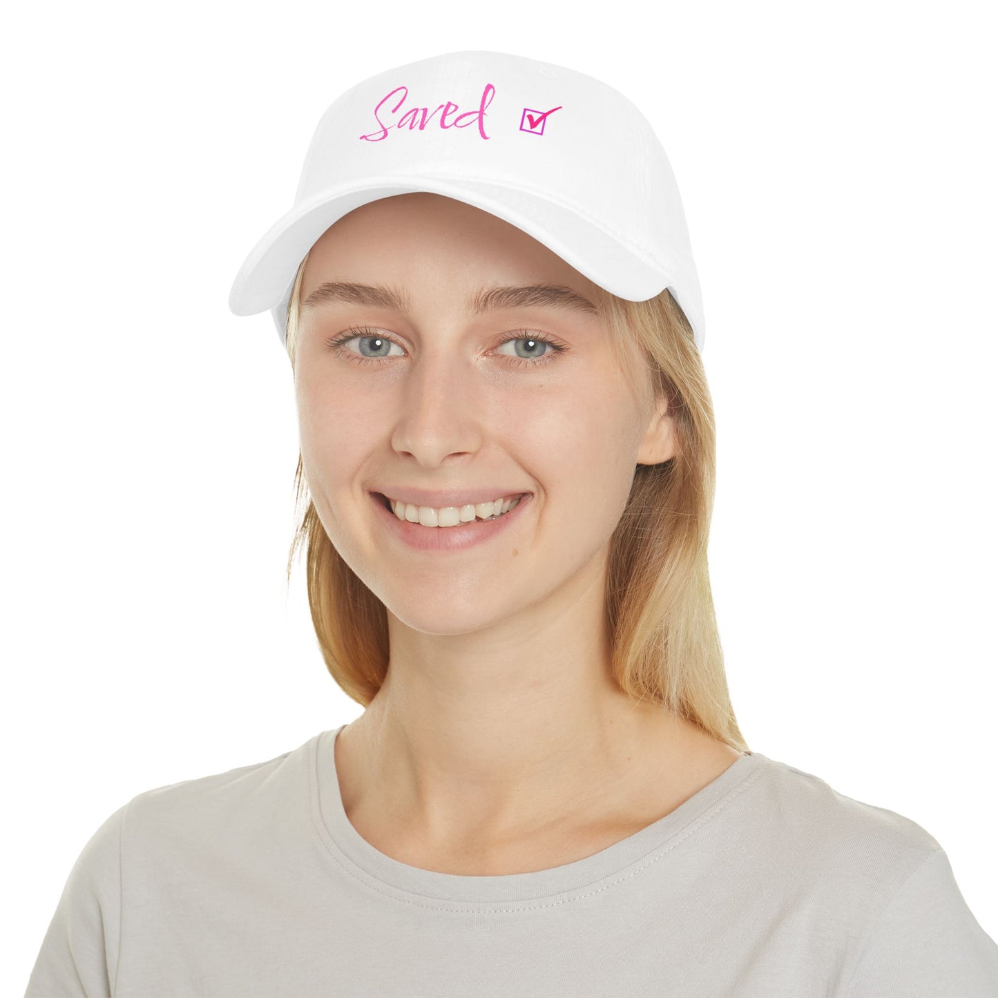 Saved - Pink - Low Profile Baseball Cap - Easter - Mother's Day - Father's Day - Easter 1