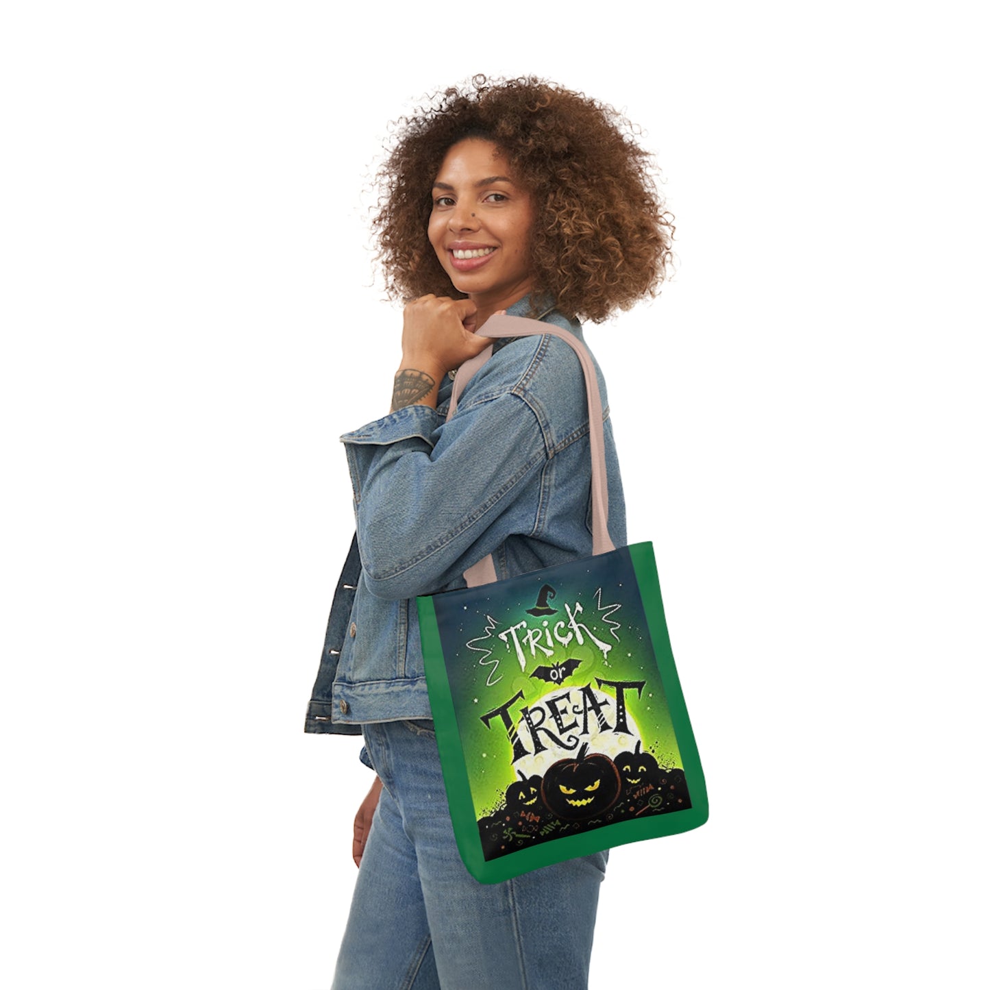 Trick or Treat - Canvas Tote Bag, 5-Color Straps - Halloween