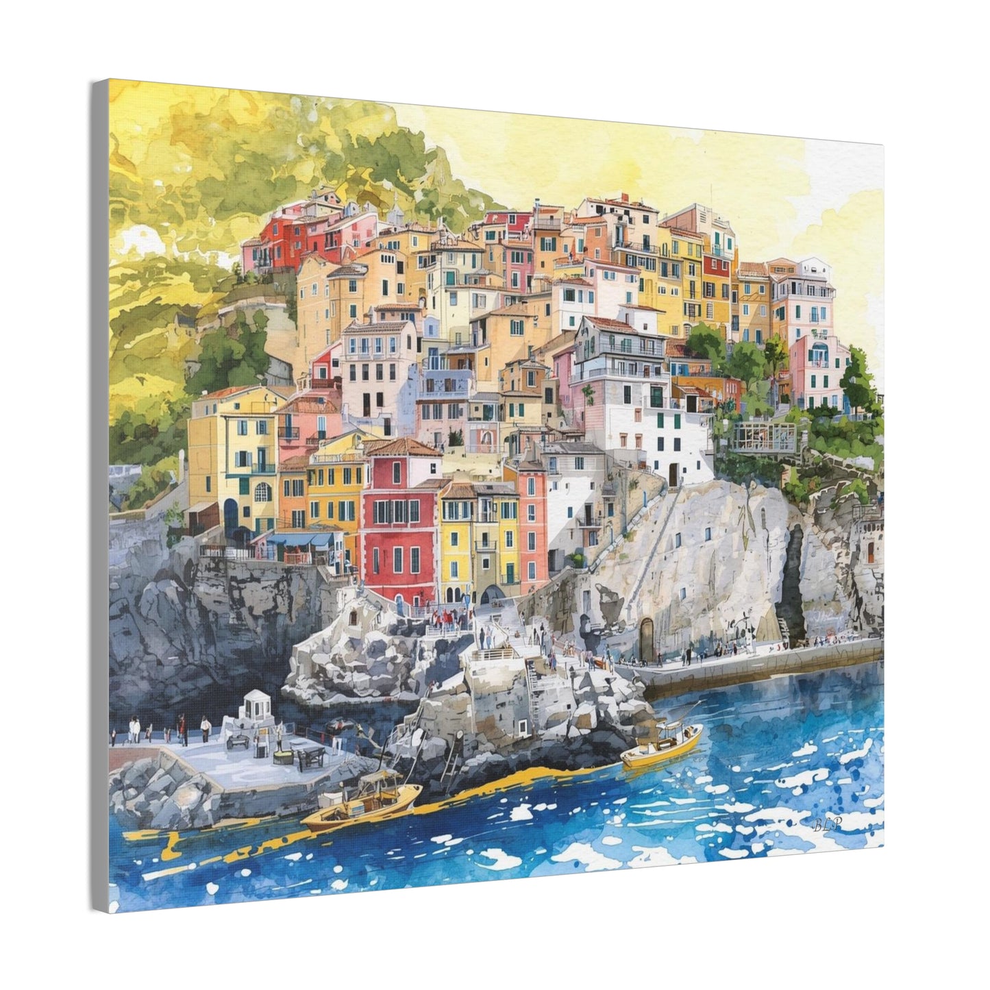 Italian Coastal City - Canvas Stretched, 0.75" - Wall Art 2026 - Scenes