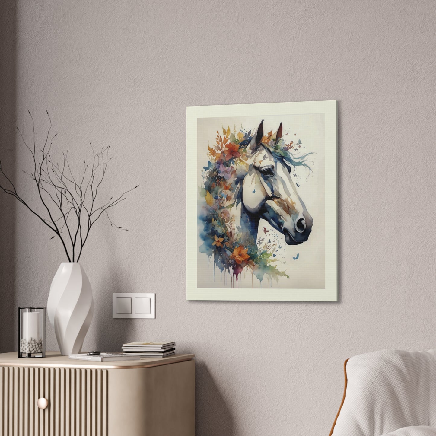 Horse Water Colored - Canvas Stretched, 0.75"