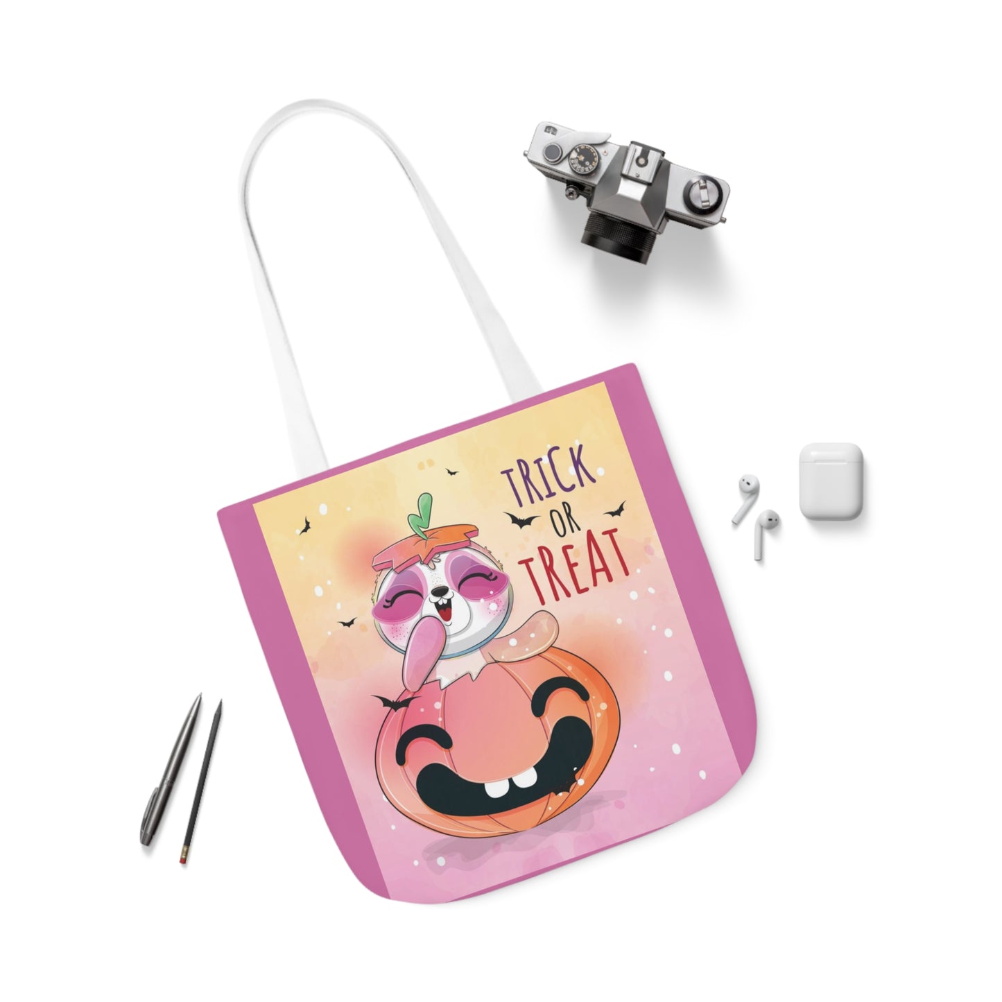 Trick or Treat - Canvas Tote Bag, 5-Color Straps - Halloween