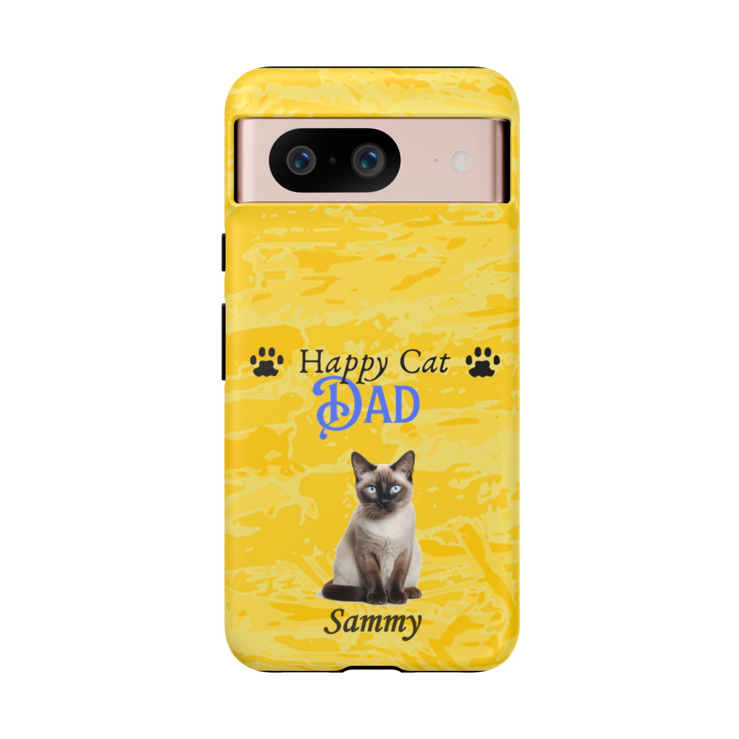 Happy Cat Dad - Personalized - Whimsical Phone Cases - Father's Day