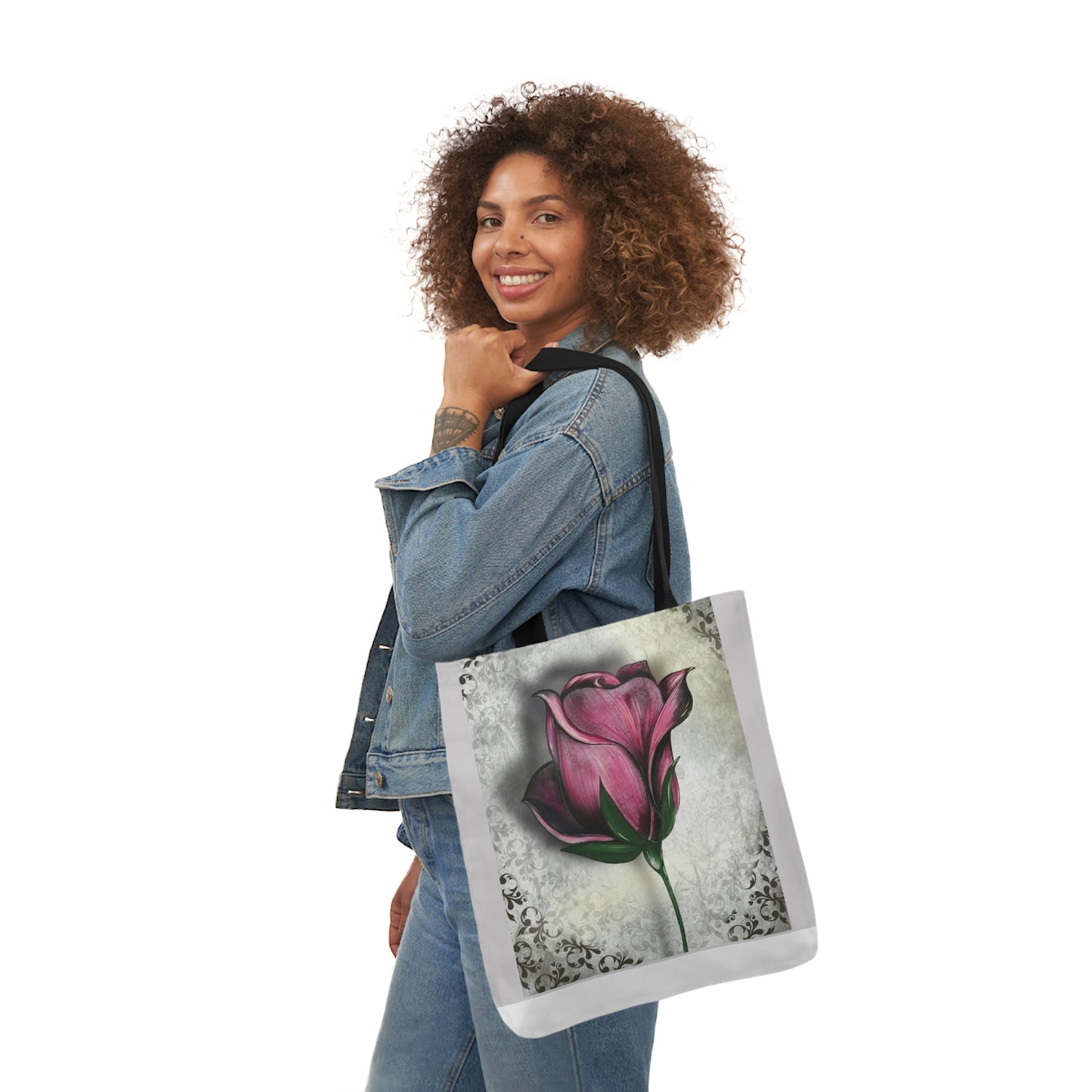 Rose - Canvas Tote Bag, 5-Color Straps