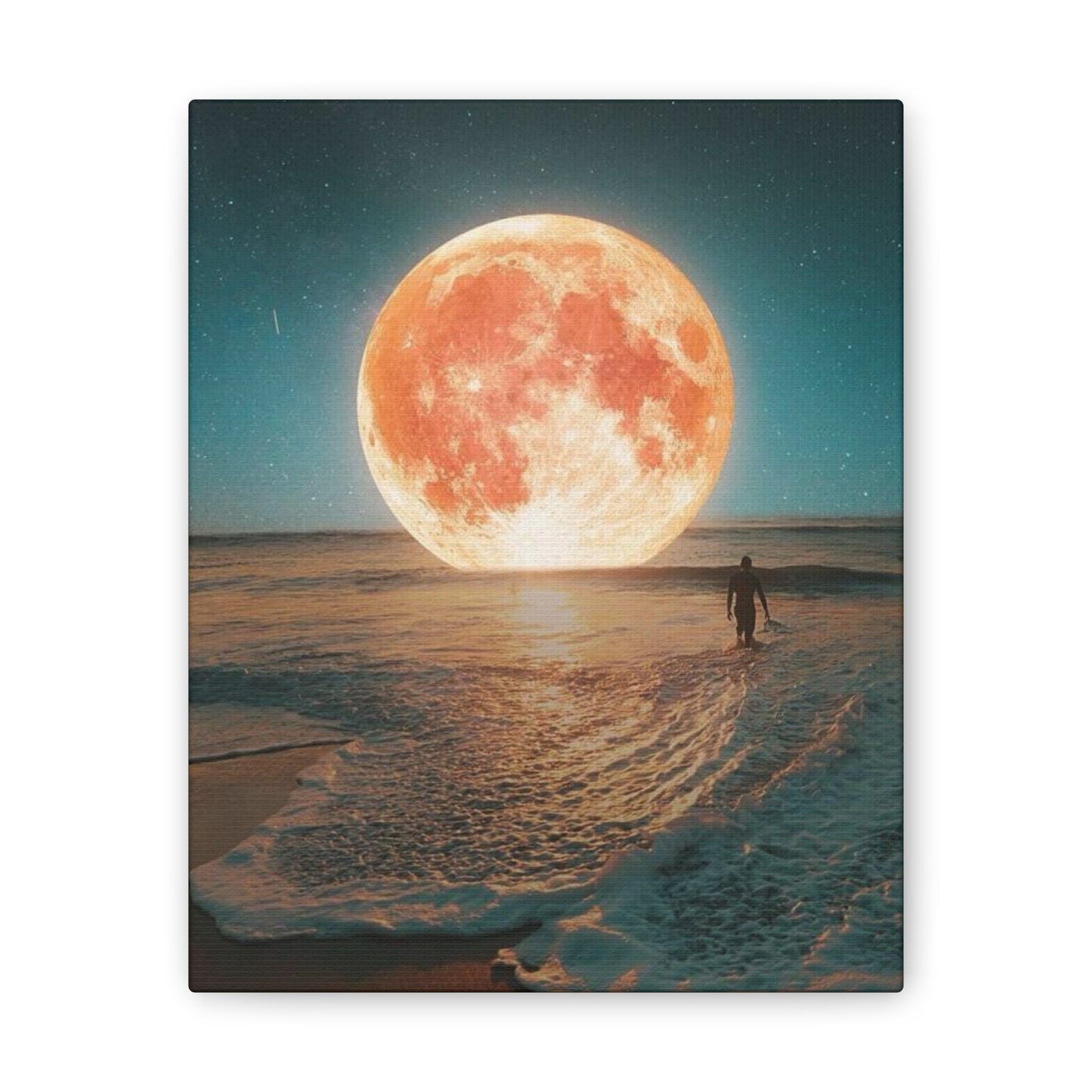 Moon on the water - Canvas Stretched, 0.75"