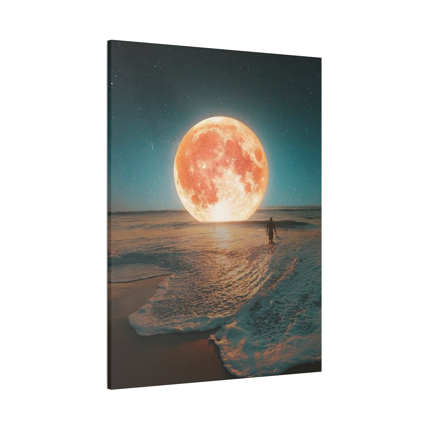 Moon on the water - Canvas Stretched, 0.75"