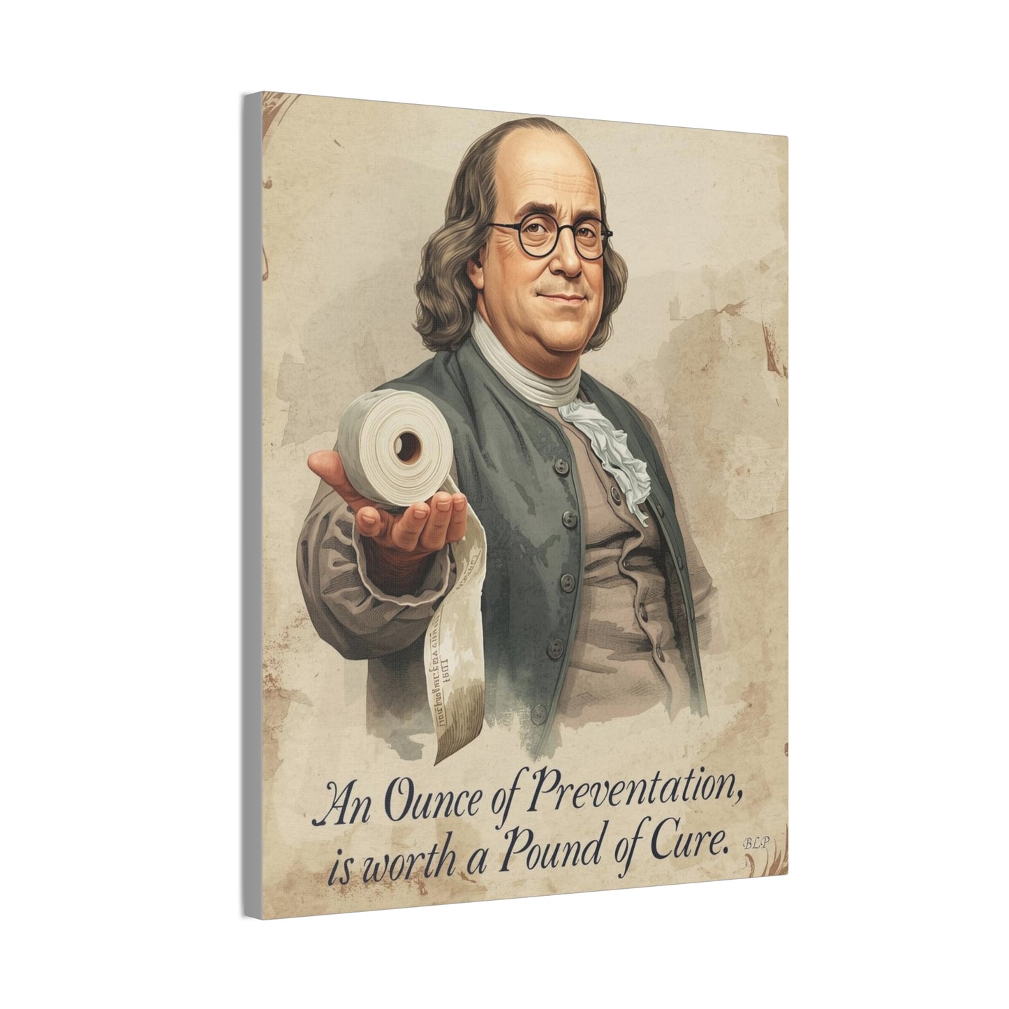 Franklin - Canvas Stretched, 0.75" - 2026 Wall Art - Bathroom Humor