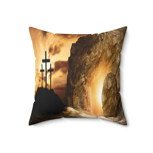 He is Risen - Faux Suede Square Pillow - Easter - Mother's Day - Father's Day