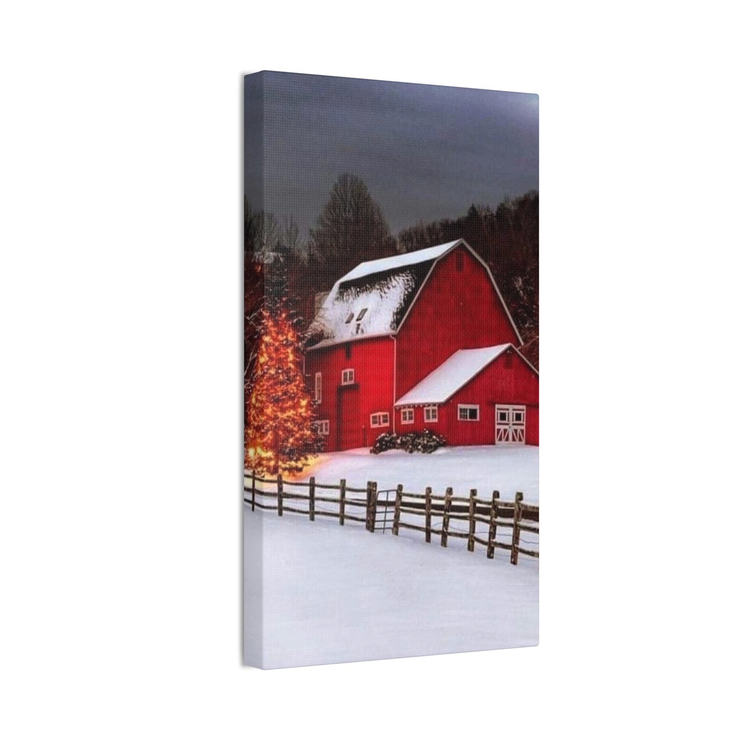 Barn in Winter - Canvas Stretched, 0.75"