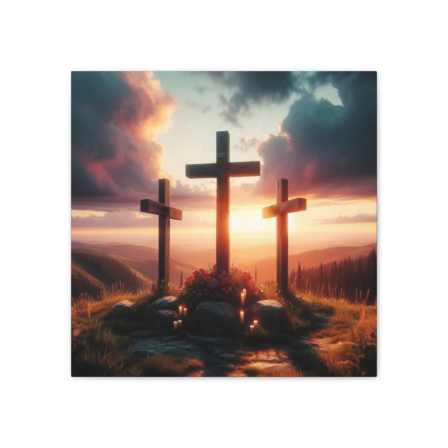 aa-Calvary -  Canvas Stretched, 0.75" - Father's Day - Mother's Day - Easter