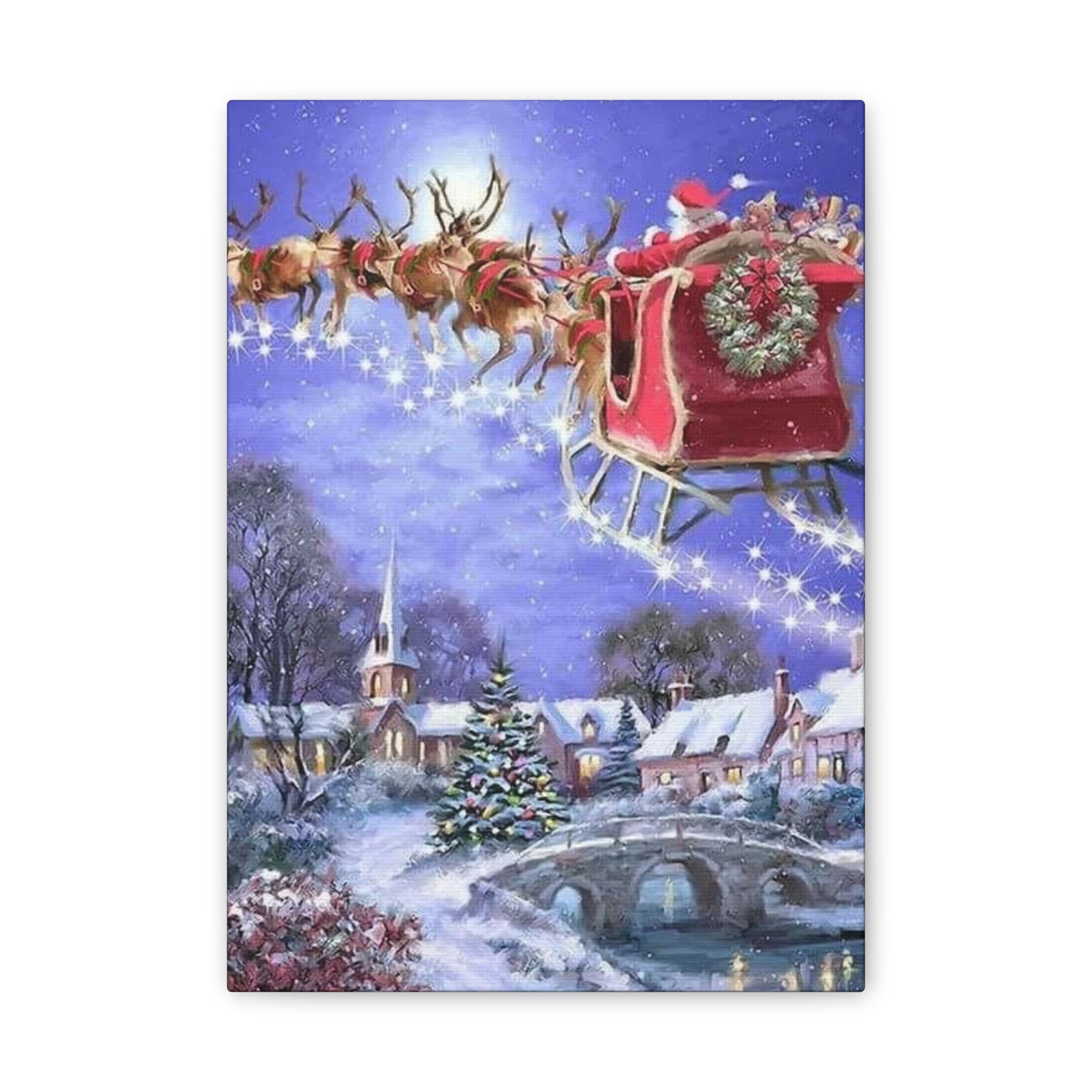 Santa's Coming - Canvas Stretched, 0.75" Christmas