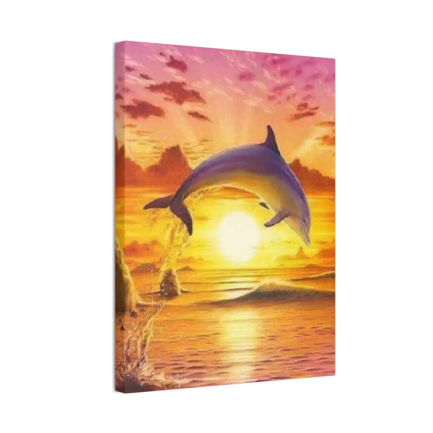 Dolphin - Canvas Stretched, 0.75"