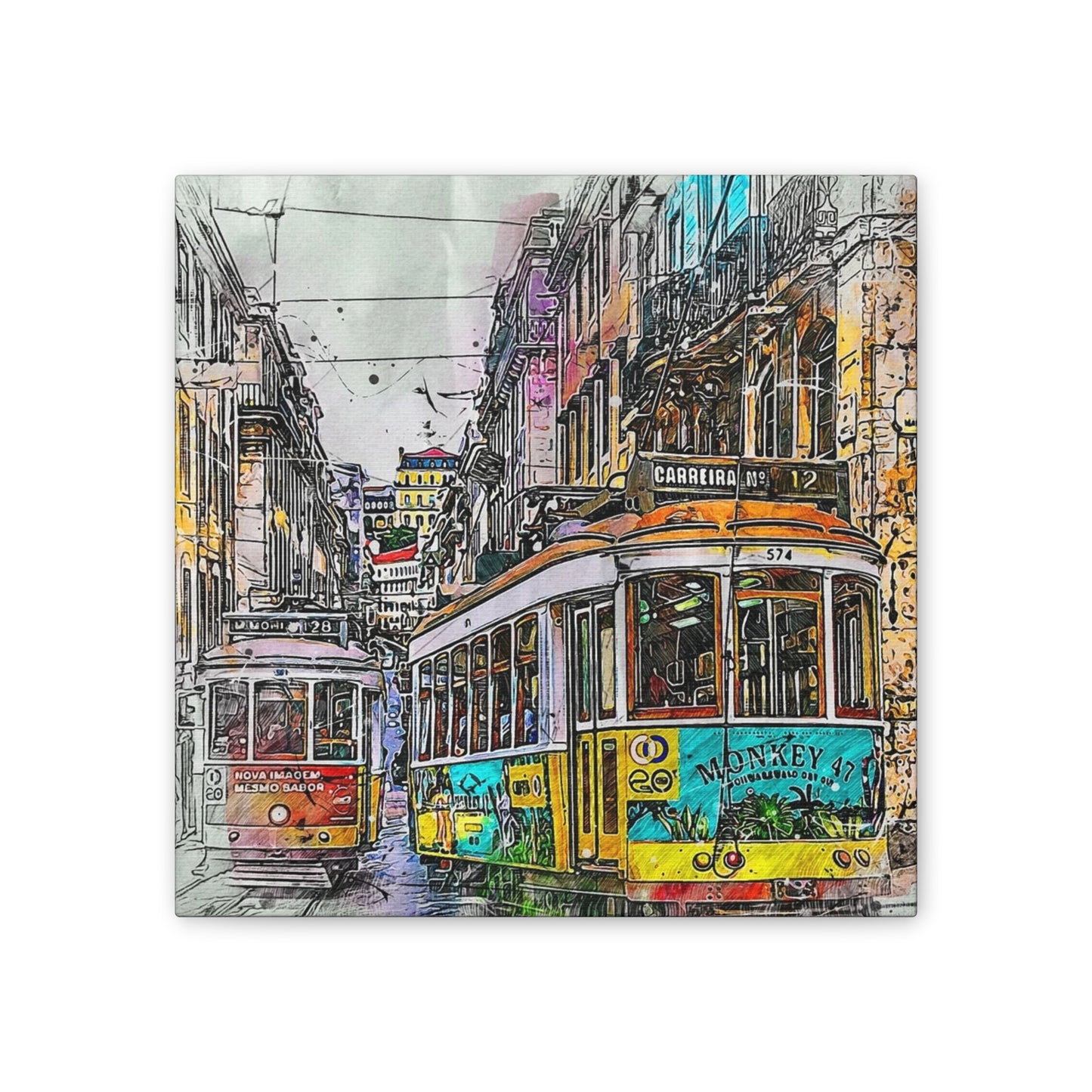 Street Cars - Canvas Stretched, 0.75"