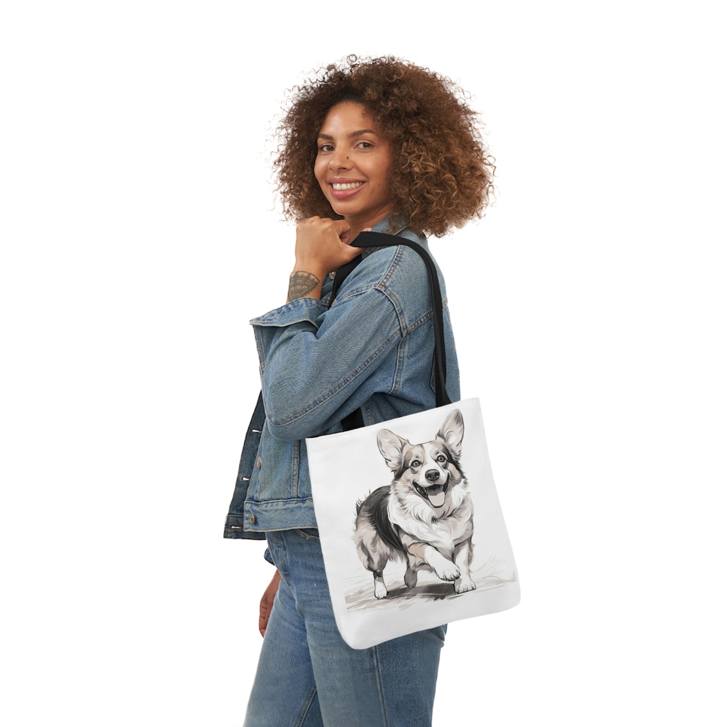 Corgi 2 - Canvas Tote Bag, 5-Color Straps