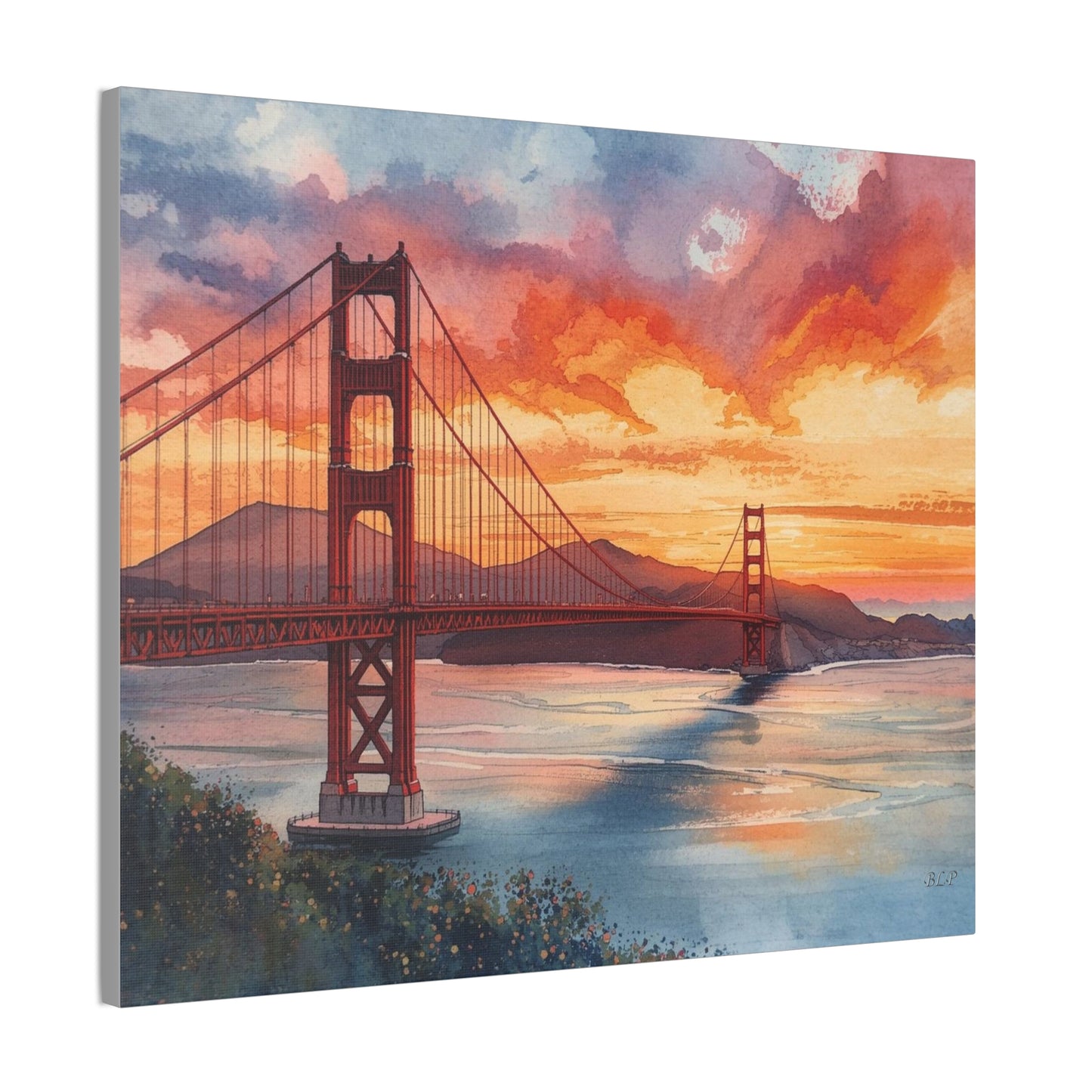 Golden Gate at Sunset = Canvas Stretched, 0.75" - Wall Art 2026 - Places