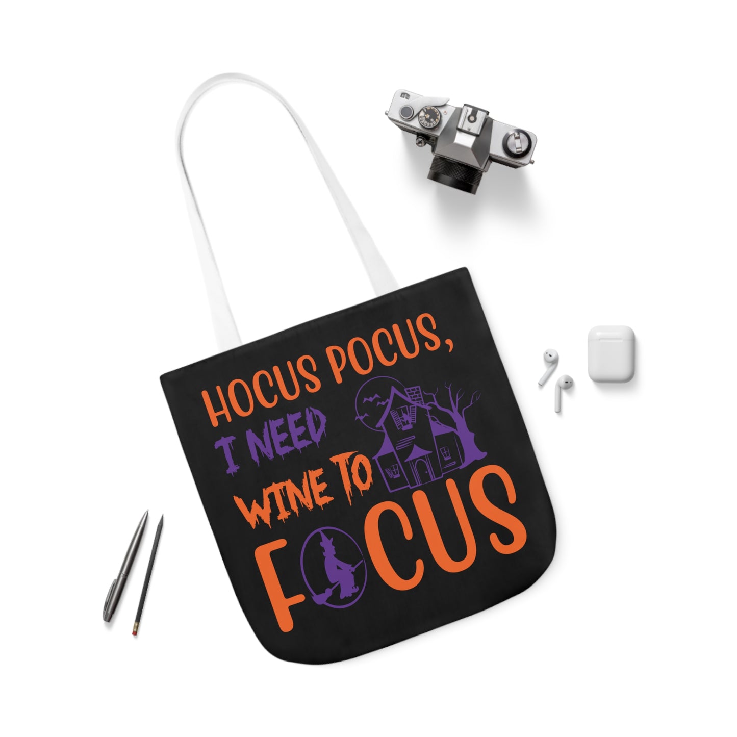 Hocus Pocus - Canvas Tote Bag, 5-Color Straps - Halloween