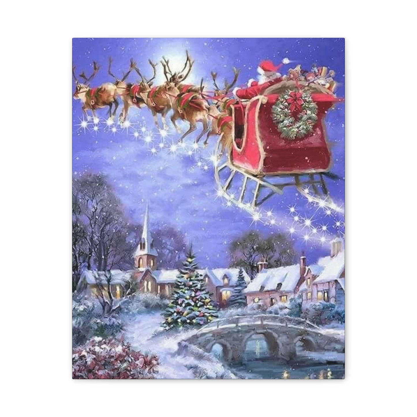 Santa's Coming - Canvas Stretched, 0.75" Christmas