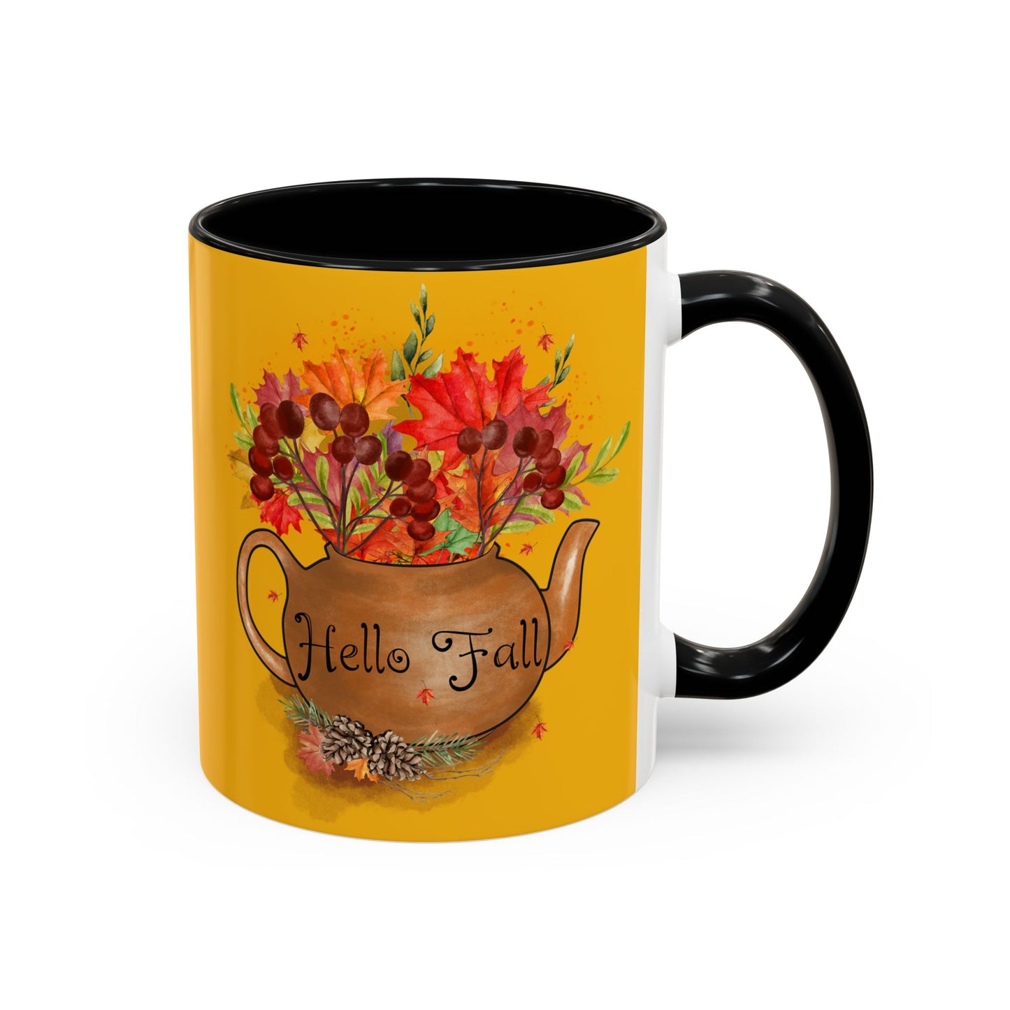 Hello Fall - Accent Coffee Mug (11, 15oz)