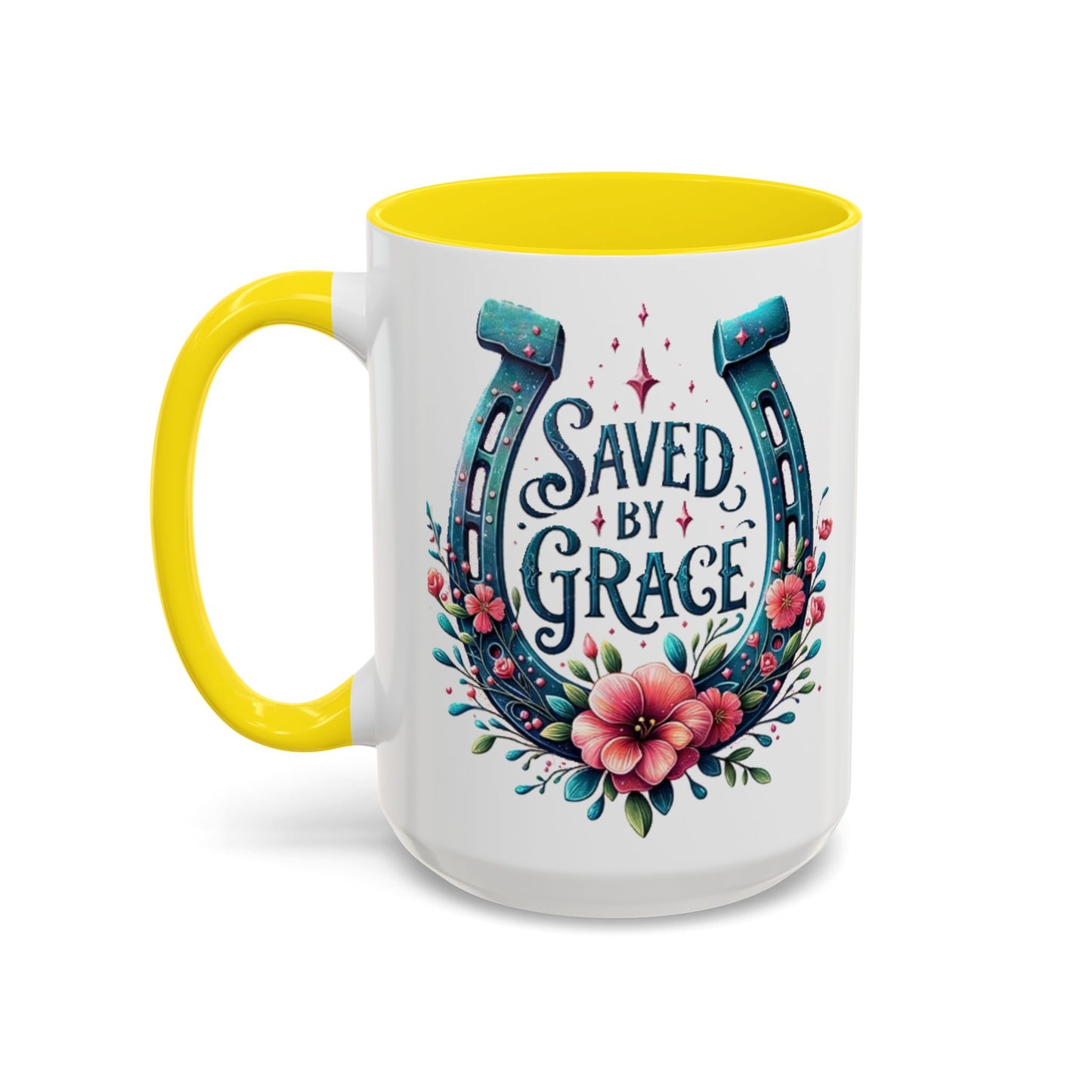 Saved by Grace - Accent Coffee Mug (11, 15oz) - Easter - Mother's Day - Father's Day