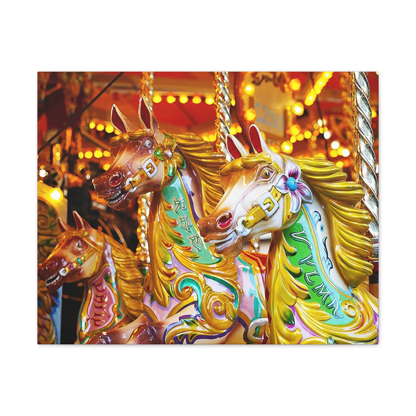 Carousel Horses 1 - Canvas Stretched, 0.75"