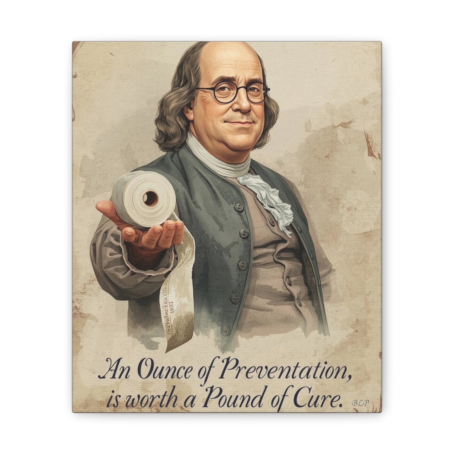 Franklin - Canvas Stretched, 0.75" - 2026 Wall Art - Bathroom Humor