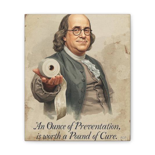 Franklin - Canvas Stretched, 0.75" - 2026 Wall Art - Bathroom Humor
