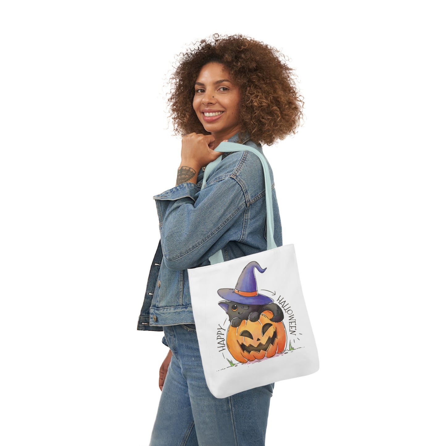 Happy Halloween - Canvas Tote Bag, 5-Color Straps - Halloween