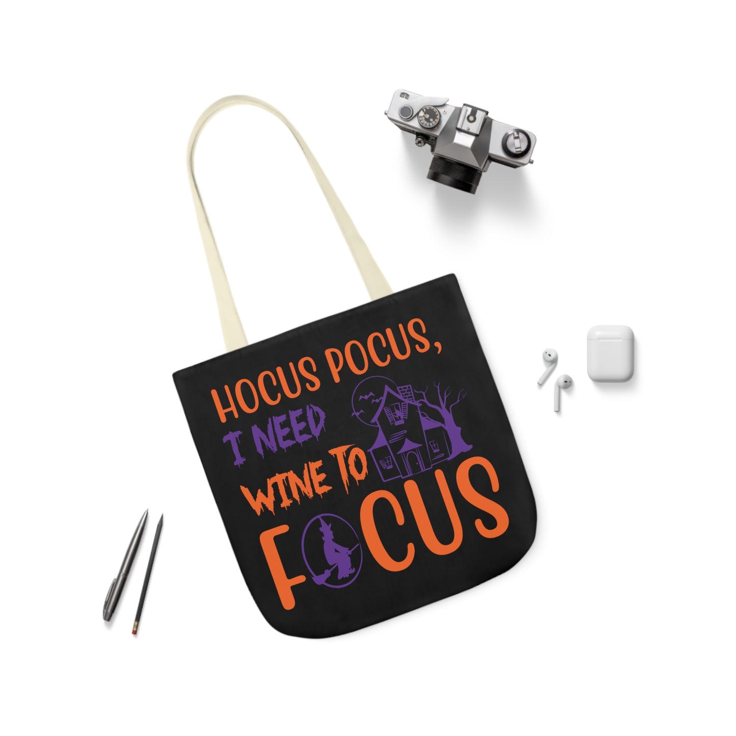 Hocus Pocus - Canvas Tote Bag, 5-Color Straps - Halloween