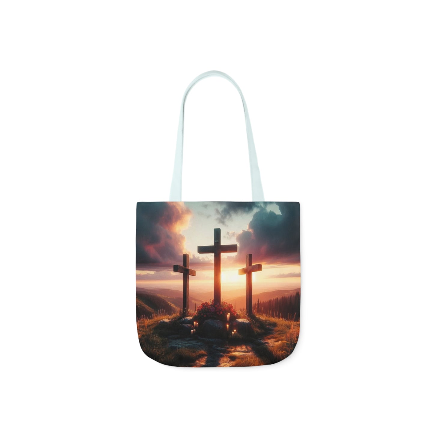 Calvary - Canvas Tote Bag, 5-Color Straps - Easter - Religious