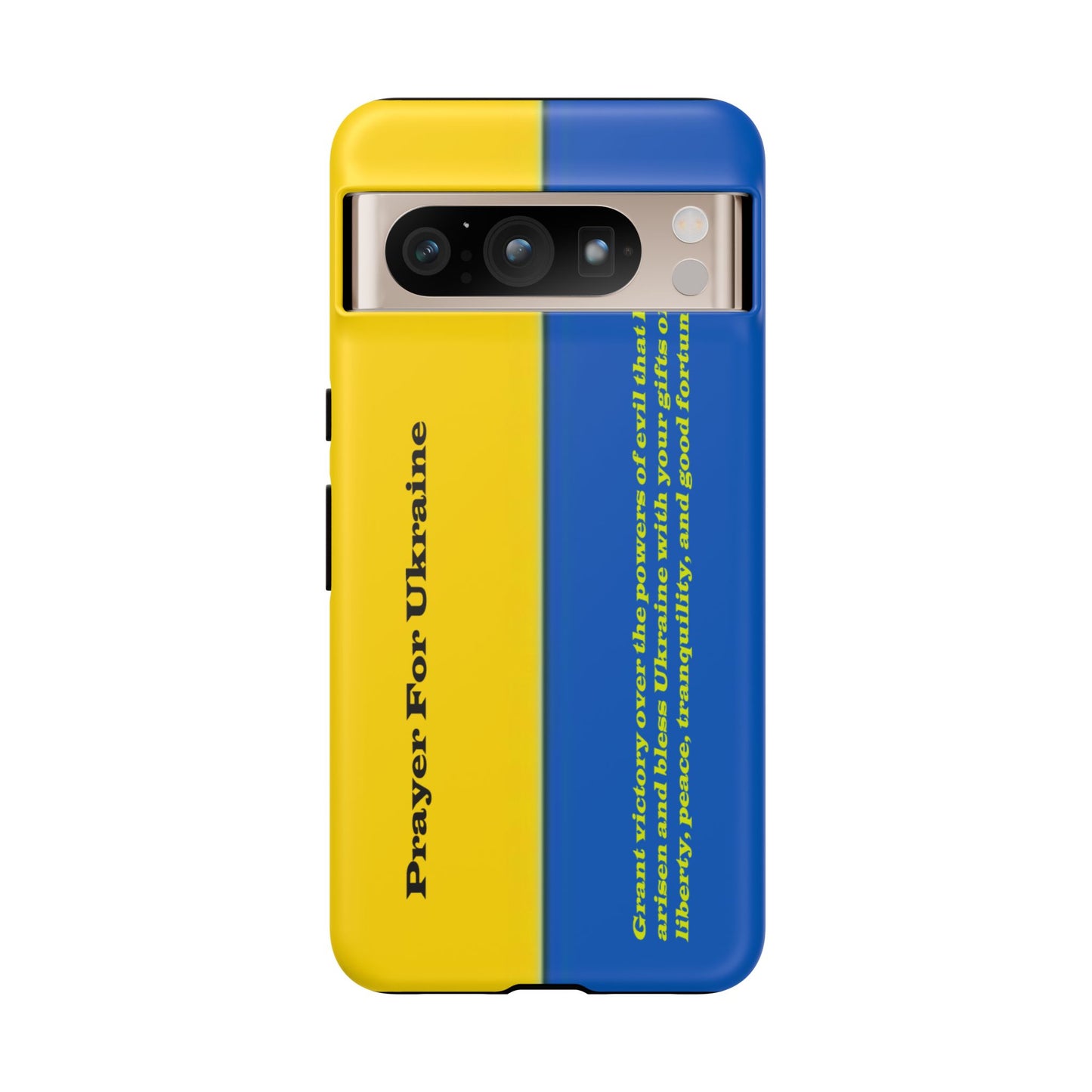 Flag of Ukraine with Prayer - Flag Phone Cases