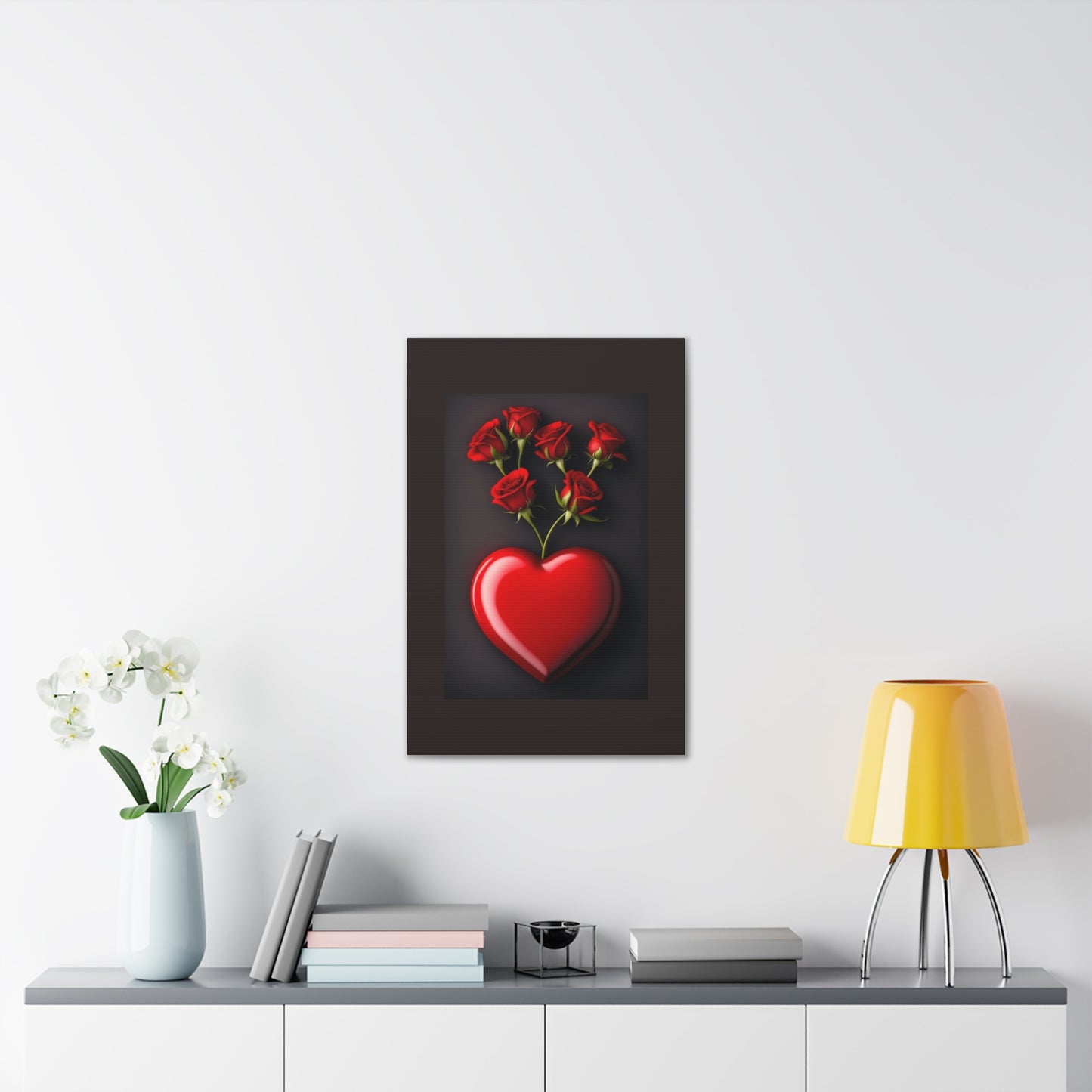 Heart and Roses - Canvas Stretched, 0.75" - Mother's Day