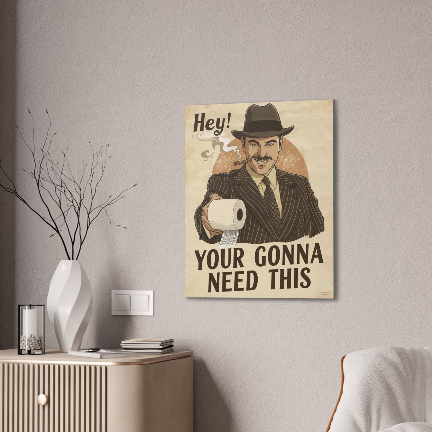 Gangster - Canvas Stretched, 0.75" - 2026 Wall Art - Bathroom Humor