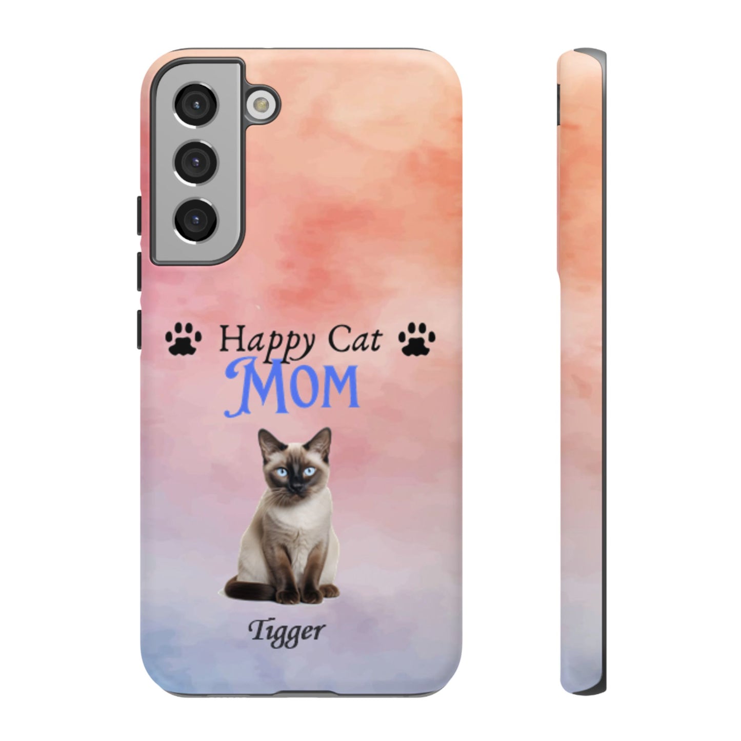 Happy Cat Mom - Personalized - Whimsical Phone Cases - Mother's Day