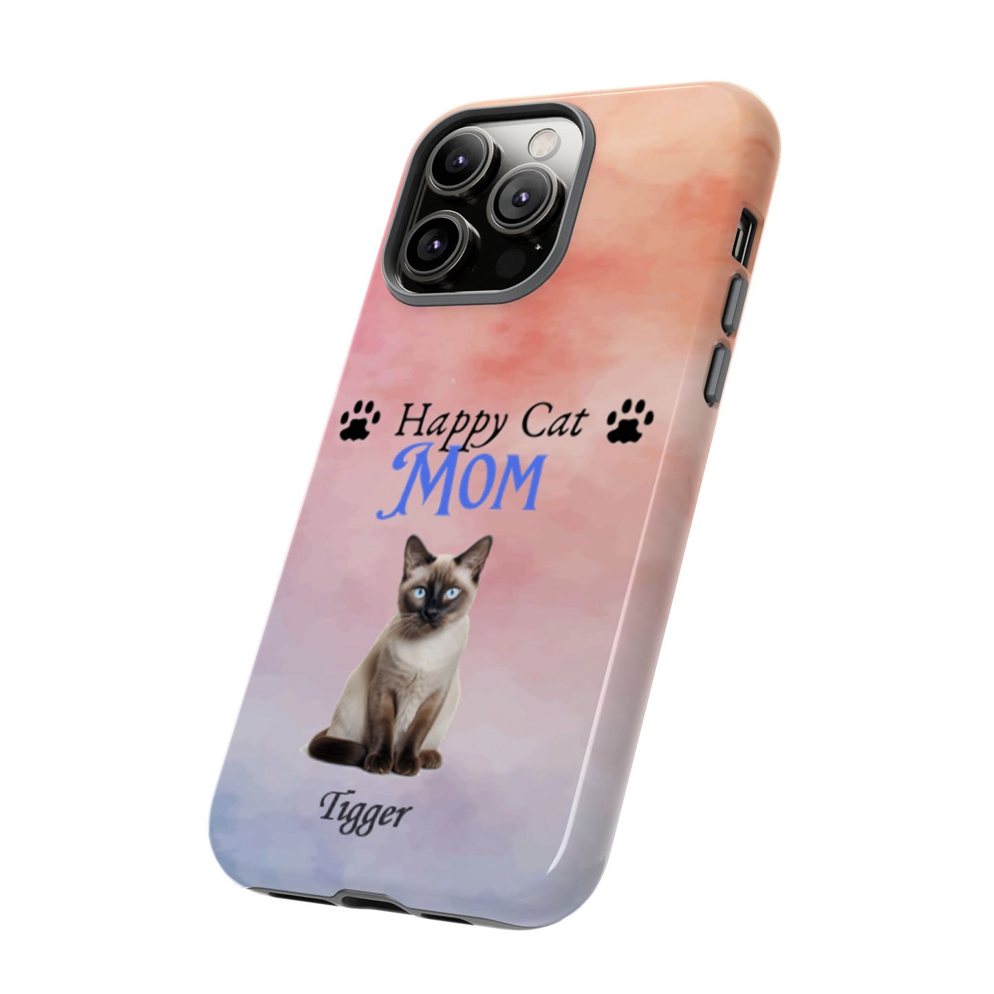 Happy Cat Mom - Personalized - Whimsical Phone Cases - Mother's Day