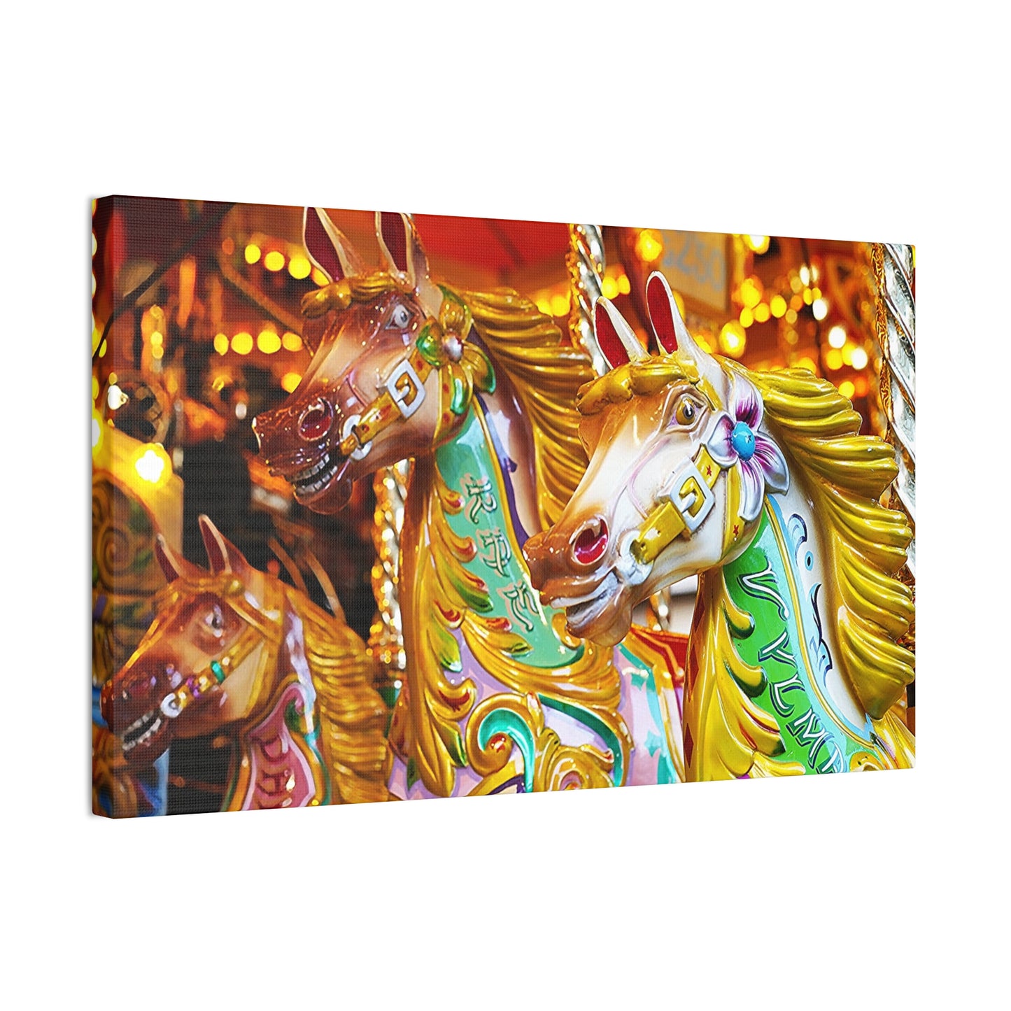 Carousel Horses 1 - Canvas Stretched, 0.75"