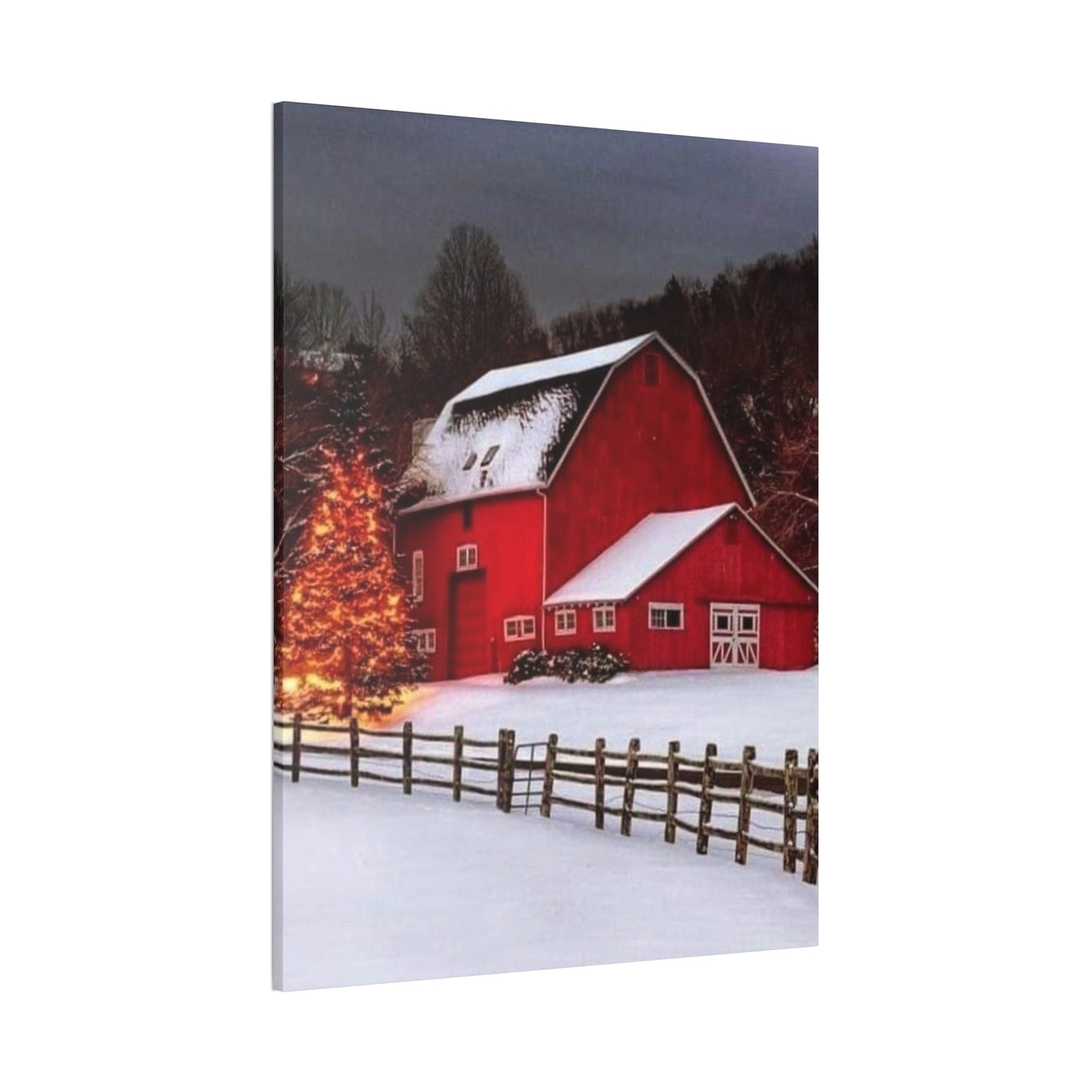 Barn in Winter - Canvas Stretched, 0.75"