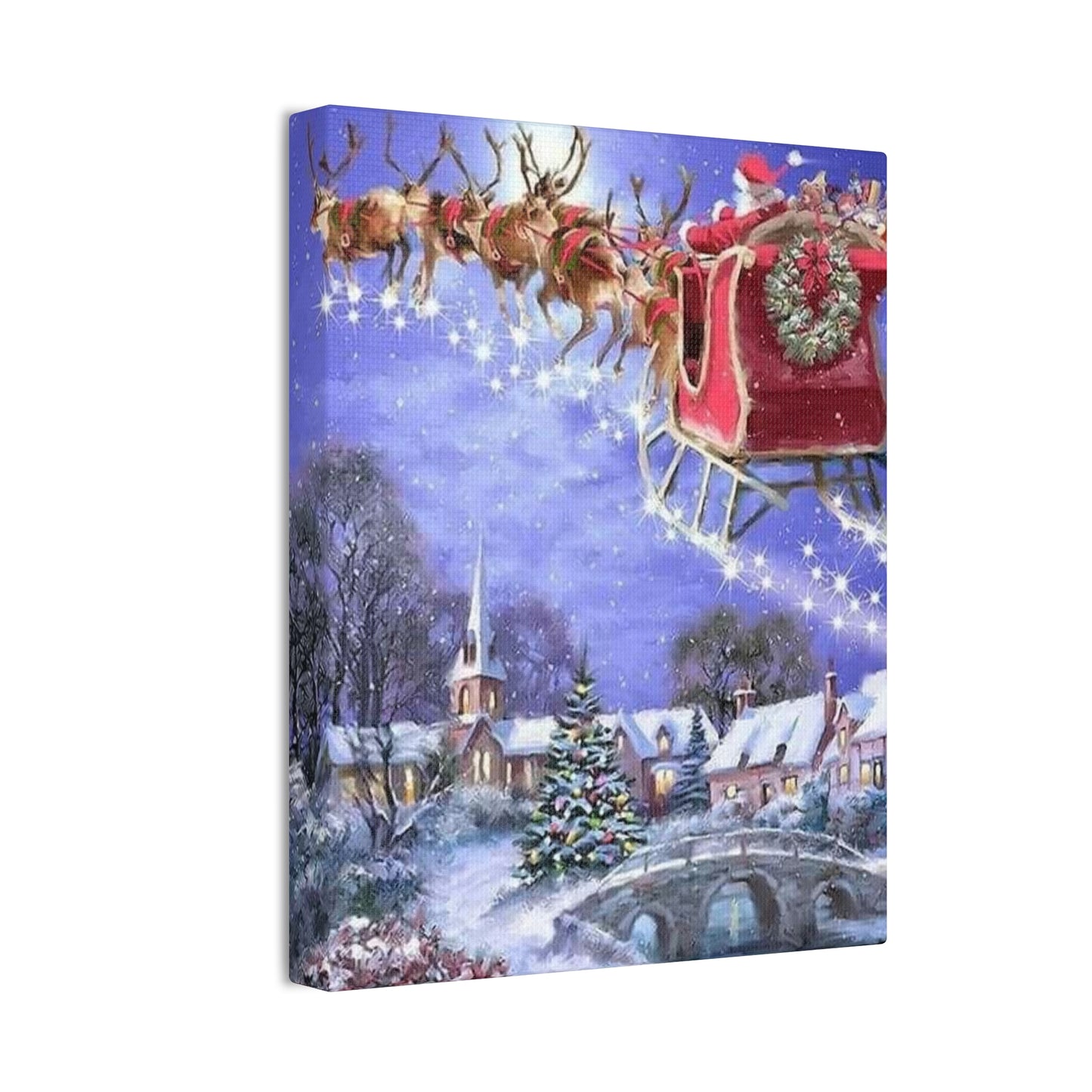 Santa's Coming - Canvas Stretched, 0.75" Christmas