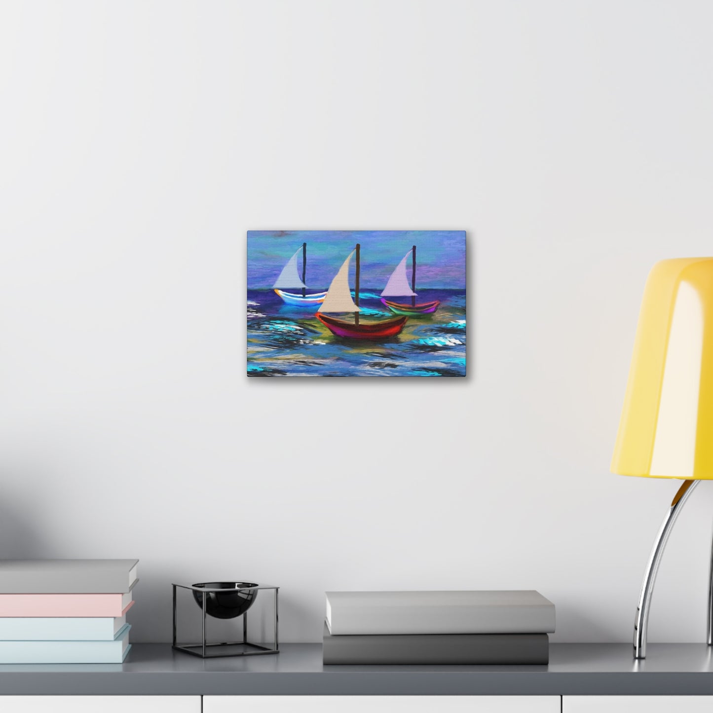 Sail Boats - Pastel _ Canvas Stretched, 0.75"