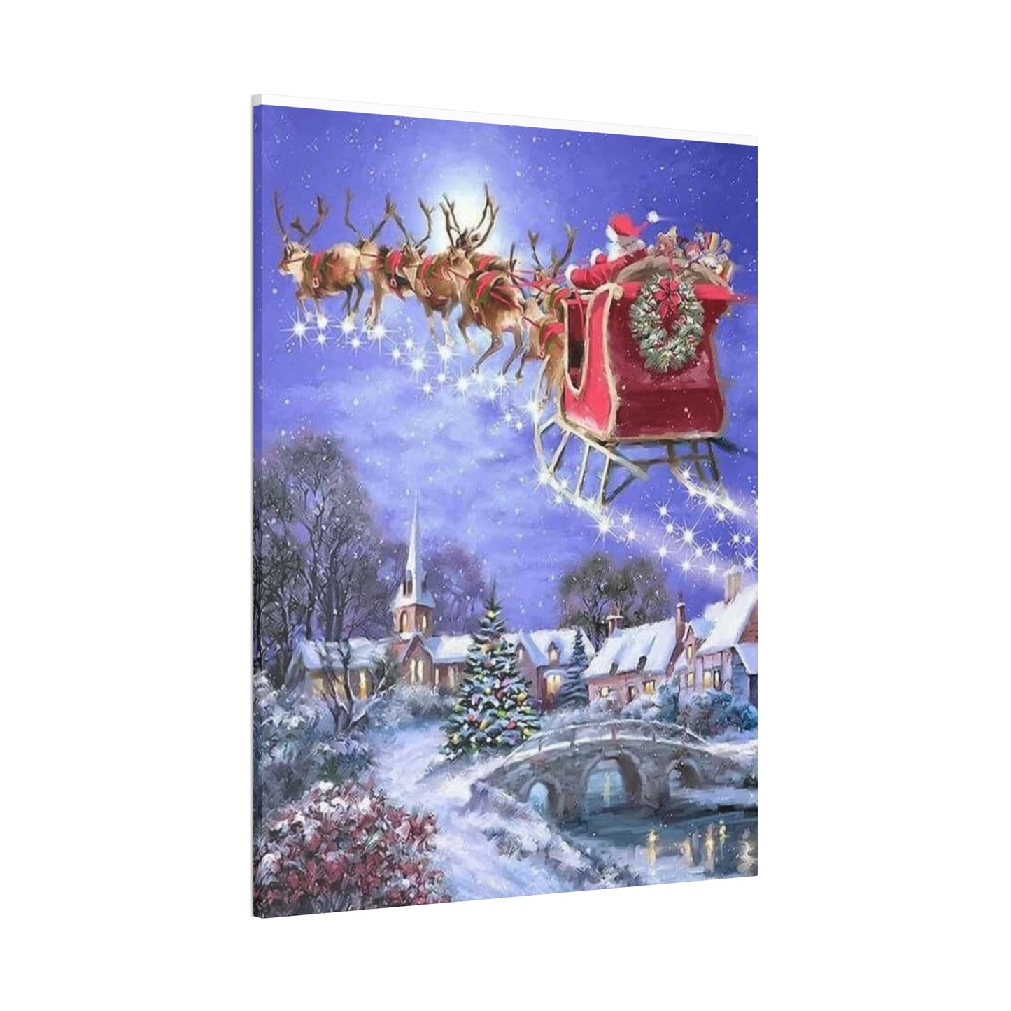 Santa's Coming - Canvas Stretched, 0.75" Christmas