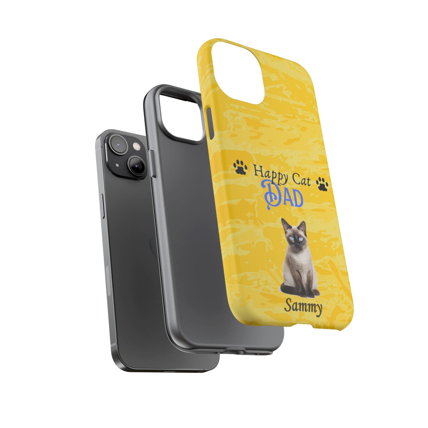 Happy Cat Dad - Personalized - Whimsical Phone Cases - Father's Day