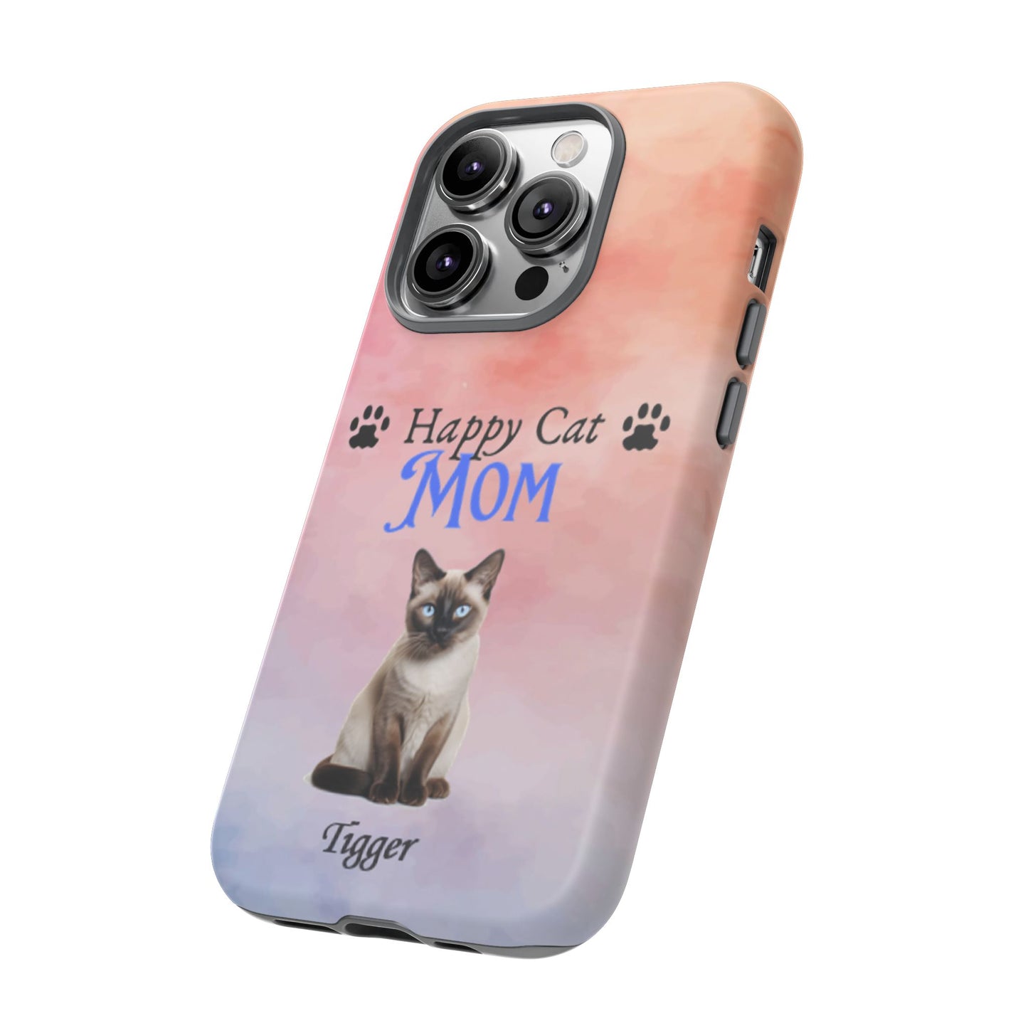 Happy Cat Mom - Personalized - Whimsical Phone Cases - Mother's Day