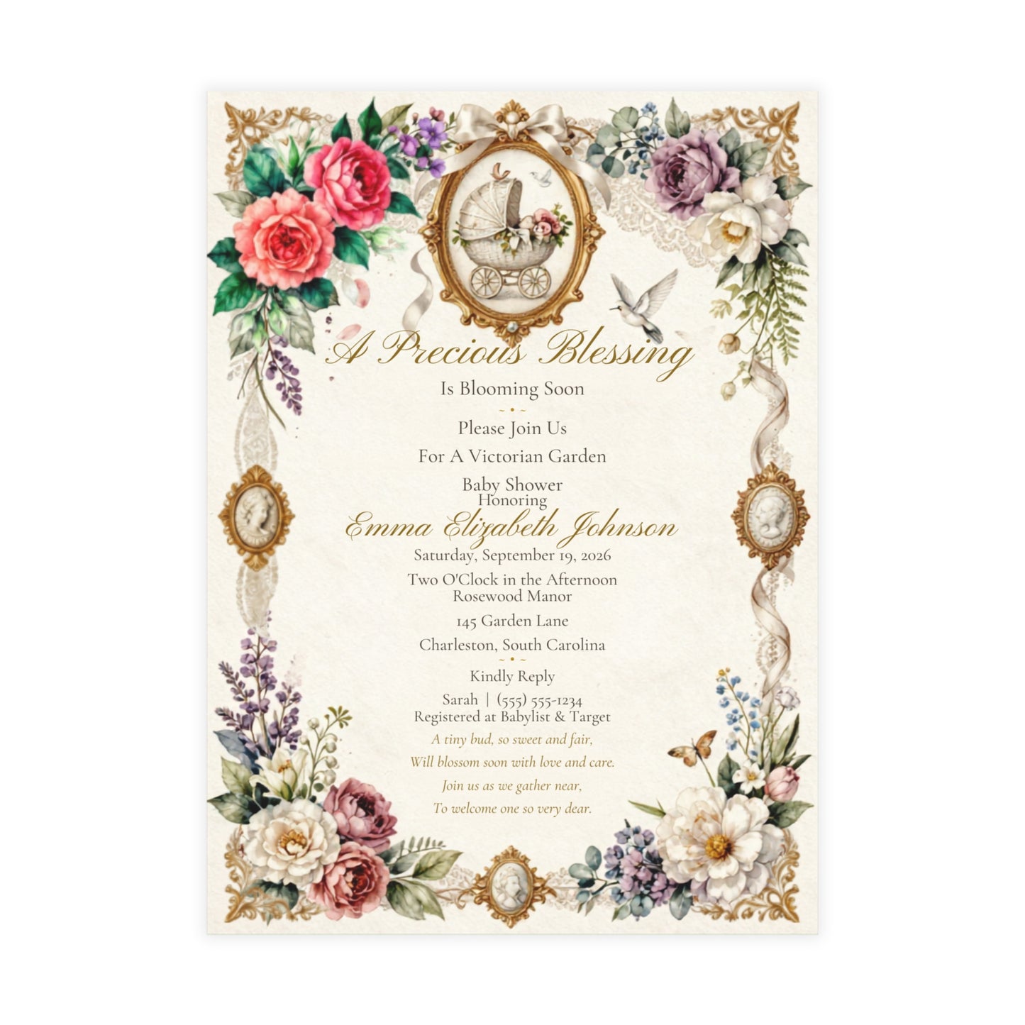 Victorian Baby Shower - Postcard Bundles (envelopes included)