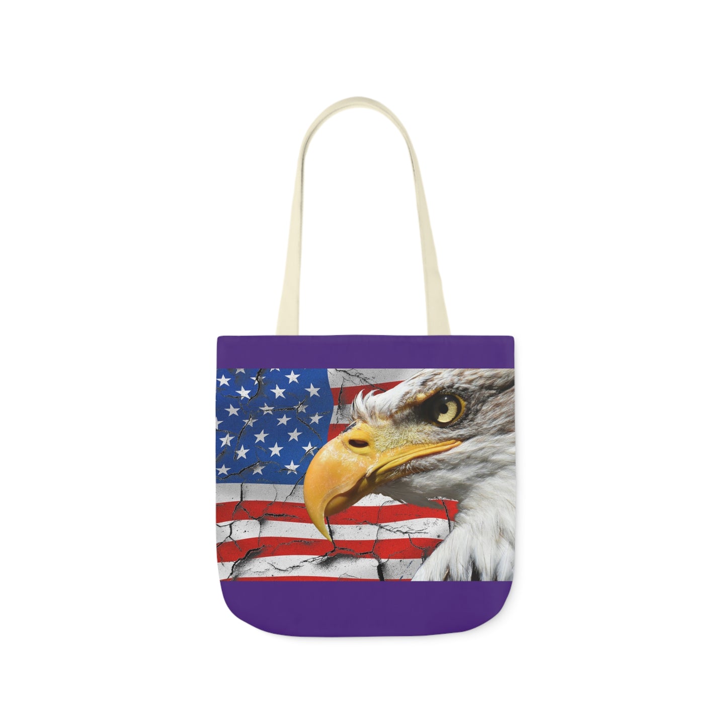 American Eagle - Canvas Tote Bag, 5-Color Straps - Patriotic