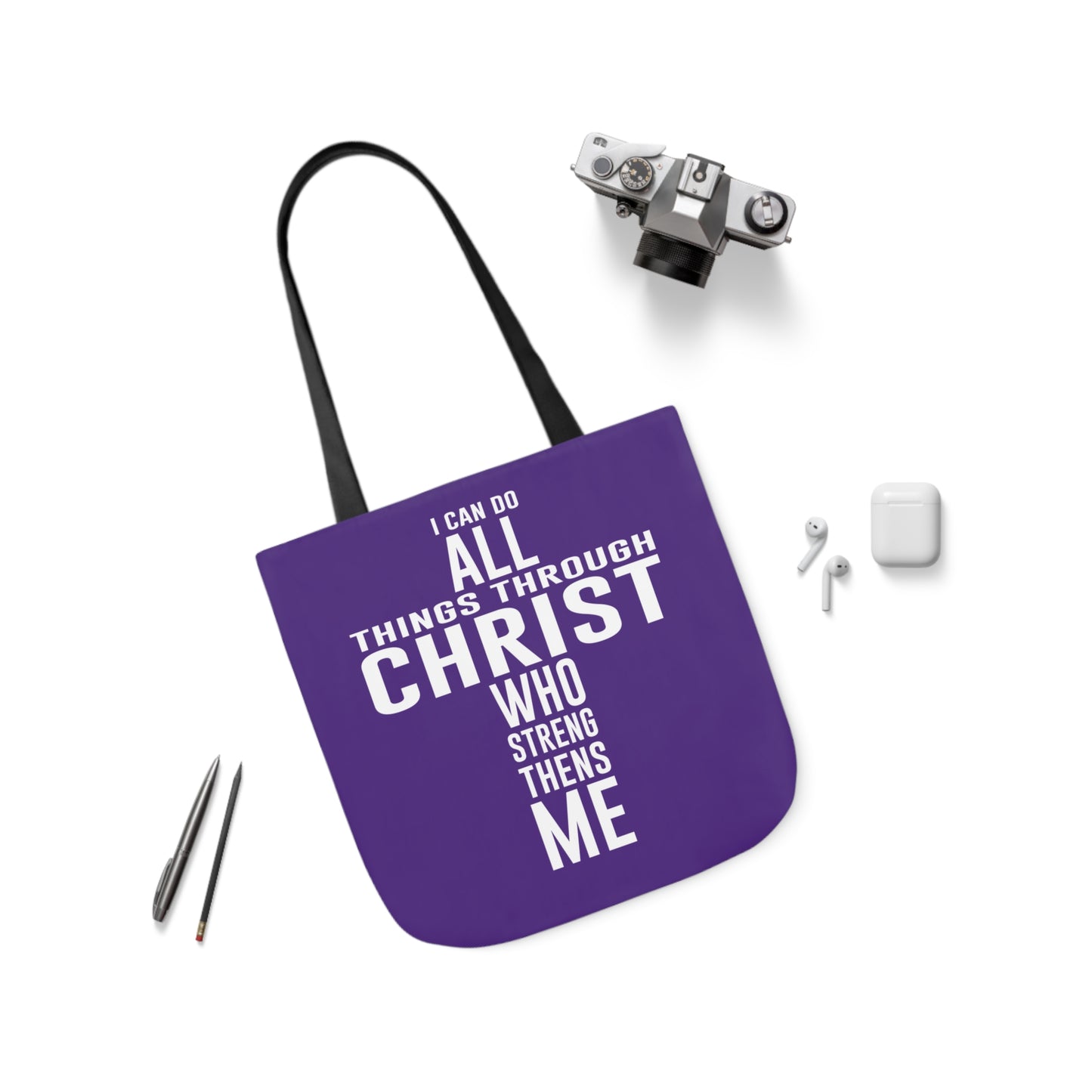 I can do - Canvas Tote Bag, 5-Color Straps - Religious