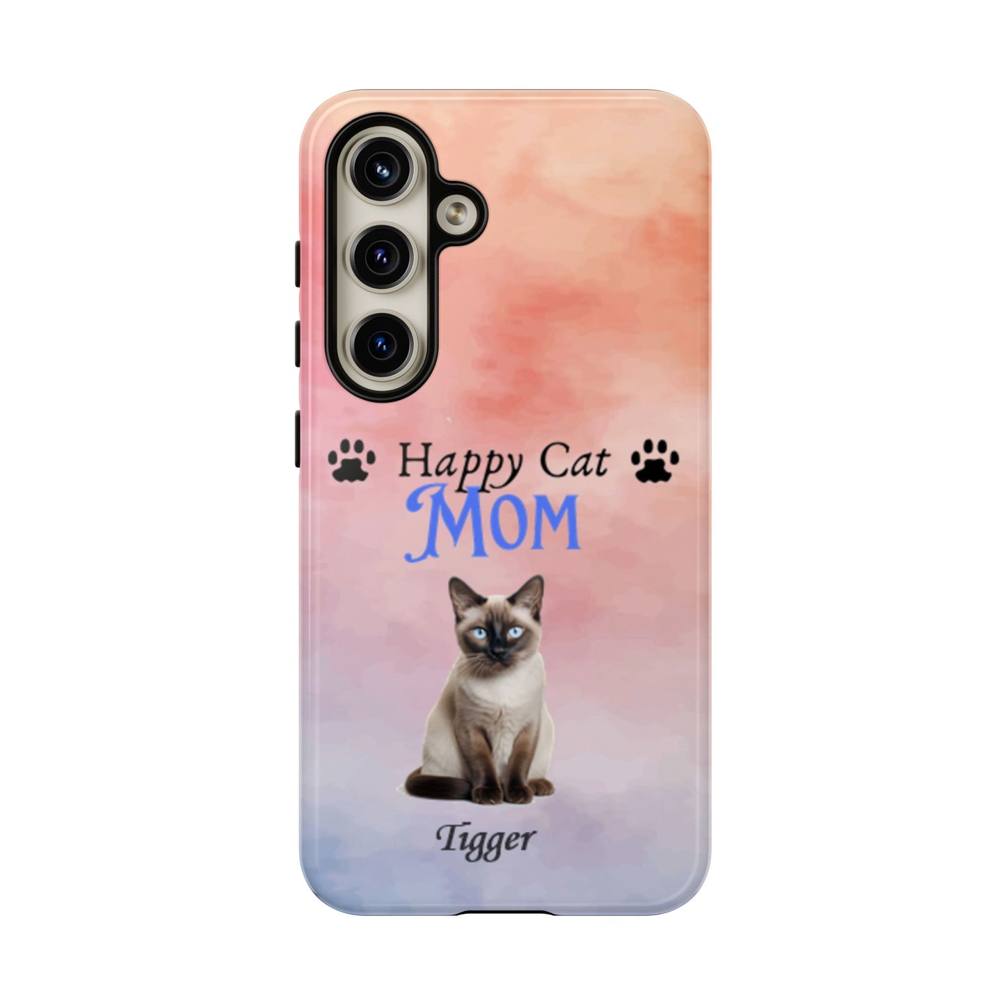 Happy Cat Mom - Personalized - Whimsical Phone Cases - Mother's Day