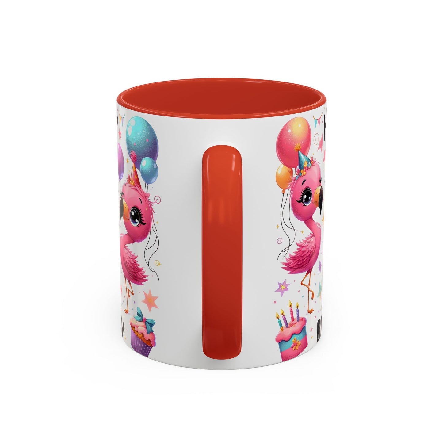 Happy Flamingo Birthday - Accent Coffee Mug (11, 15oz)