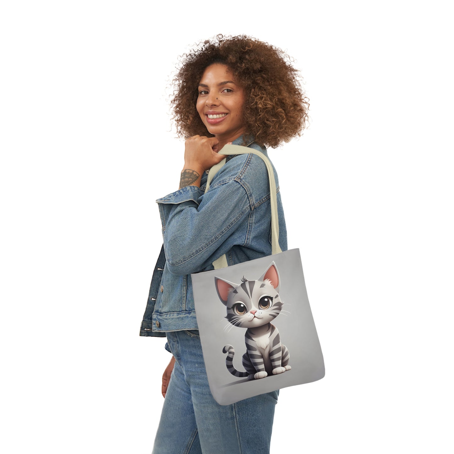 Kitty - Canvas Tote Bag, 5-Color Straps