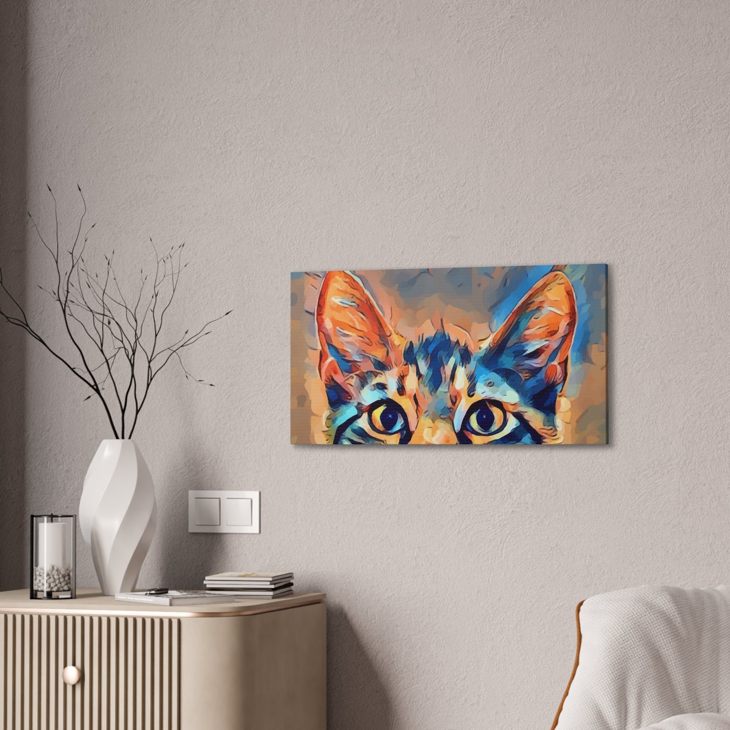 Spying Kitty - Canvas Stretched, 0.75"